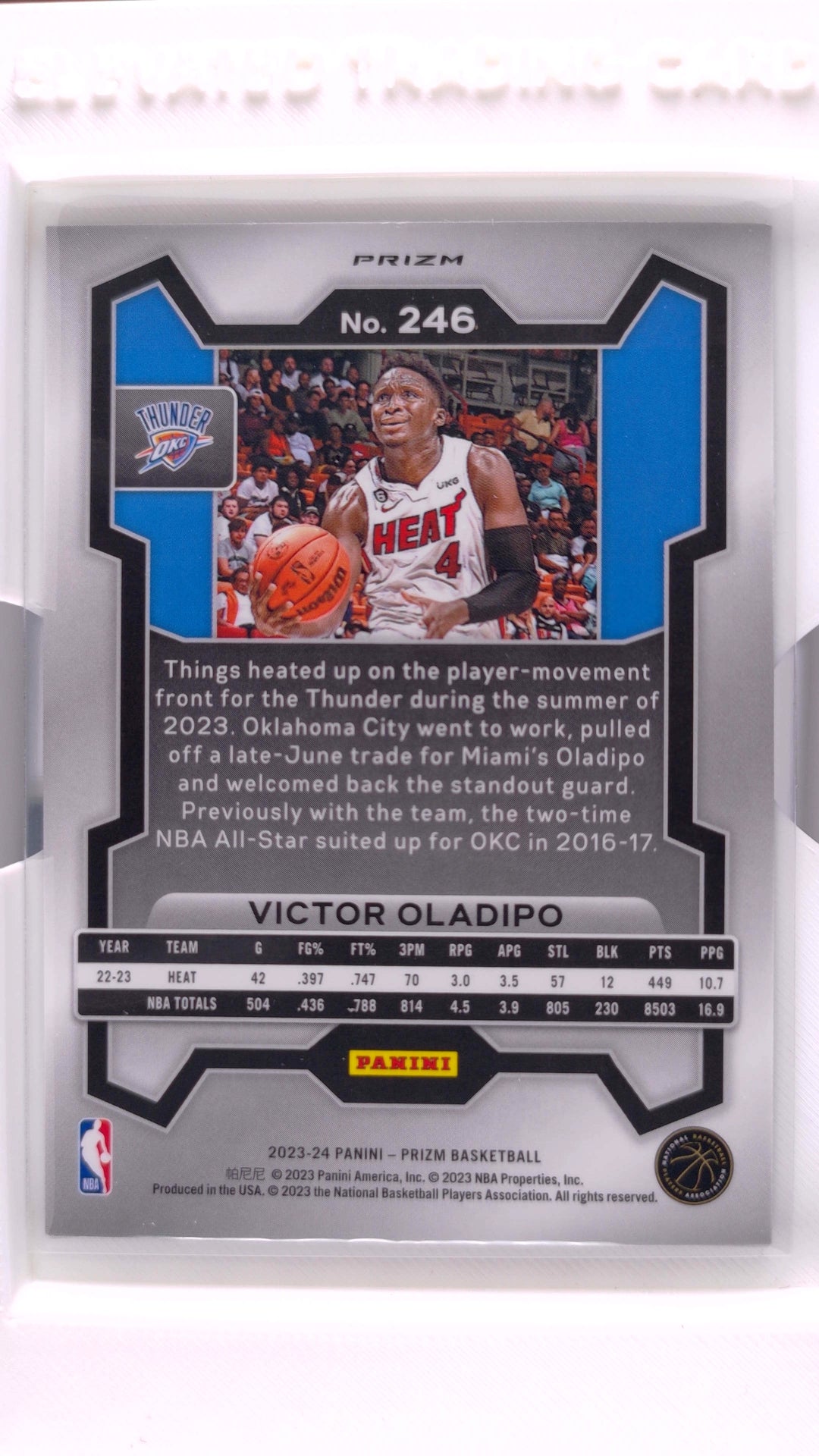 #246 Victor Oladipo Green Ice Prizm - back