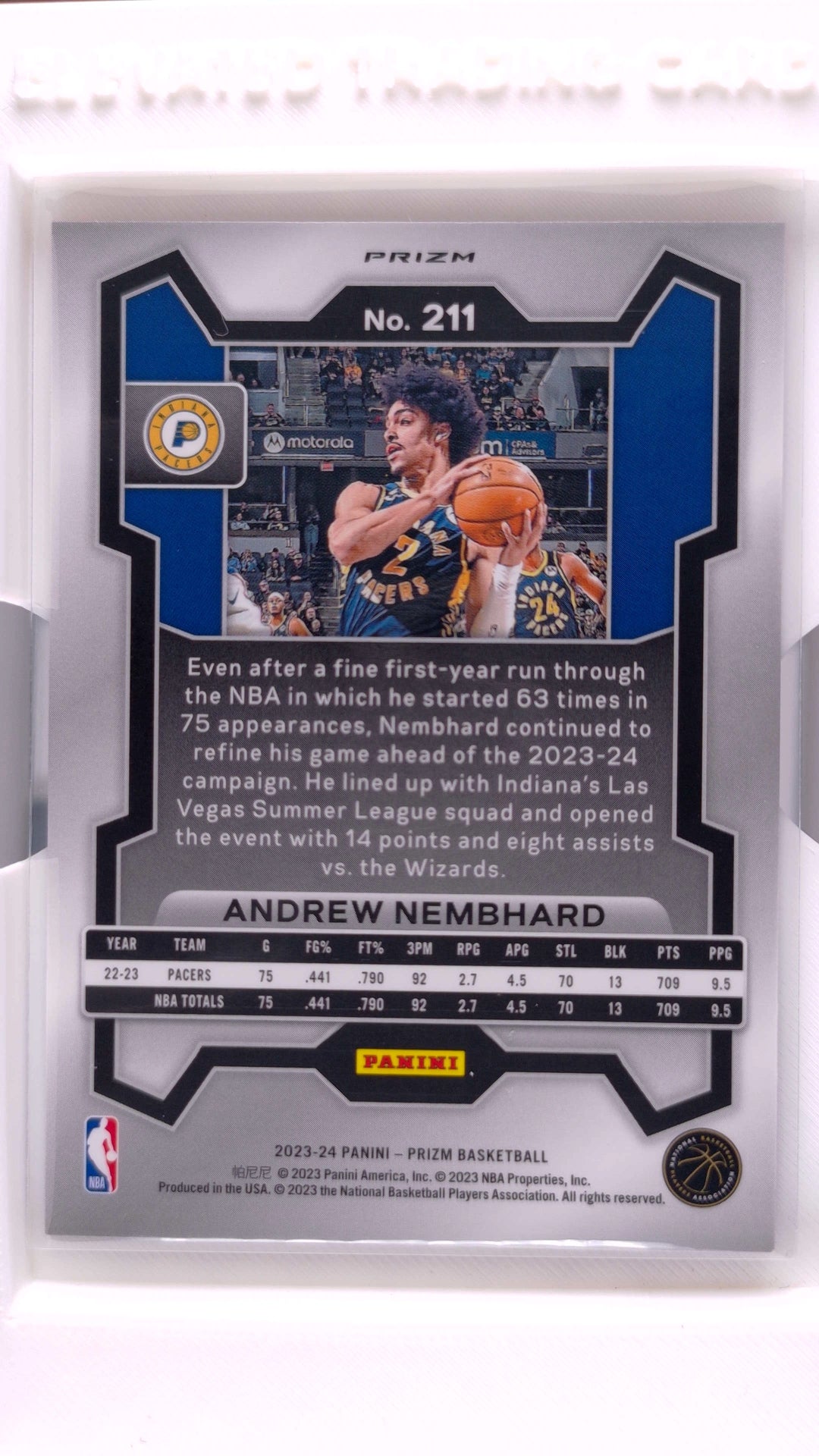 #211 Andrew Nembhard Red, White And Blue Prizm - back