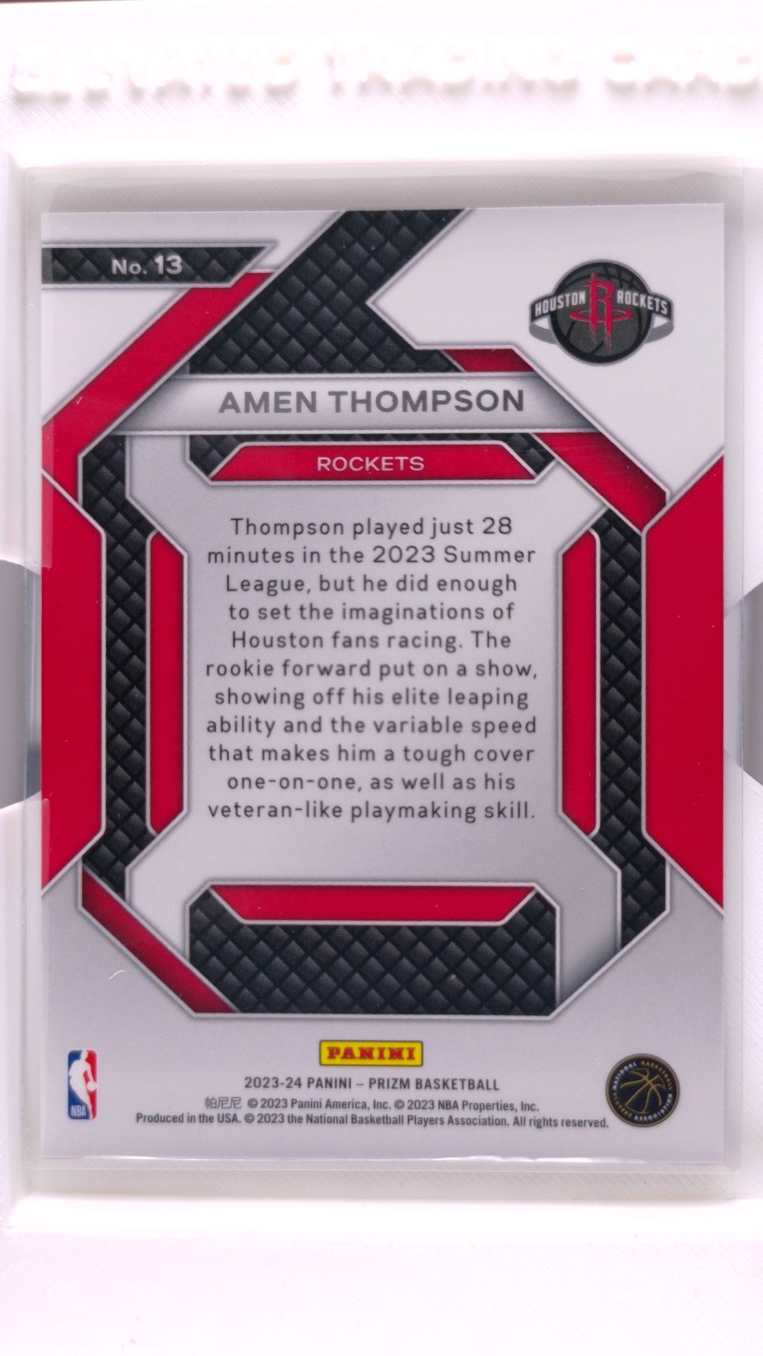 #13 Amen Thompson Rookie Emergent - back