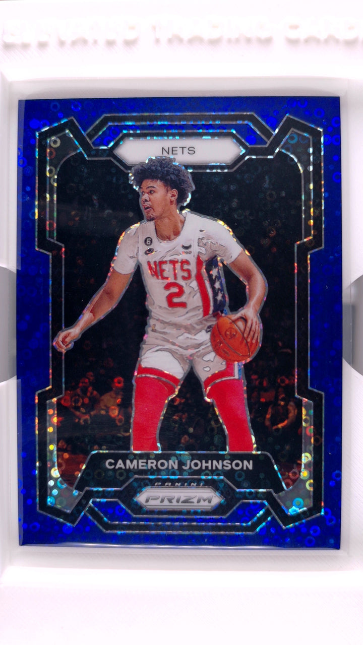 2023 Panini Prizm Basketball Cameron Johnson #222 Blue Fast Break Prizm #126/150 — Front
