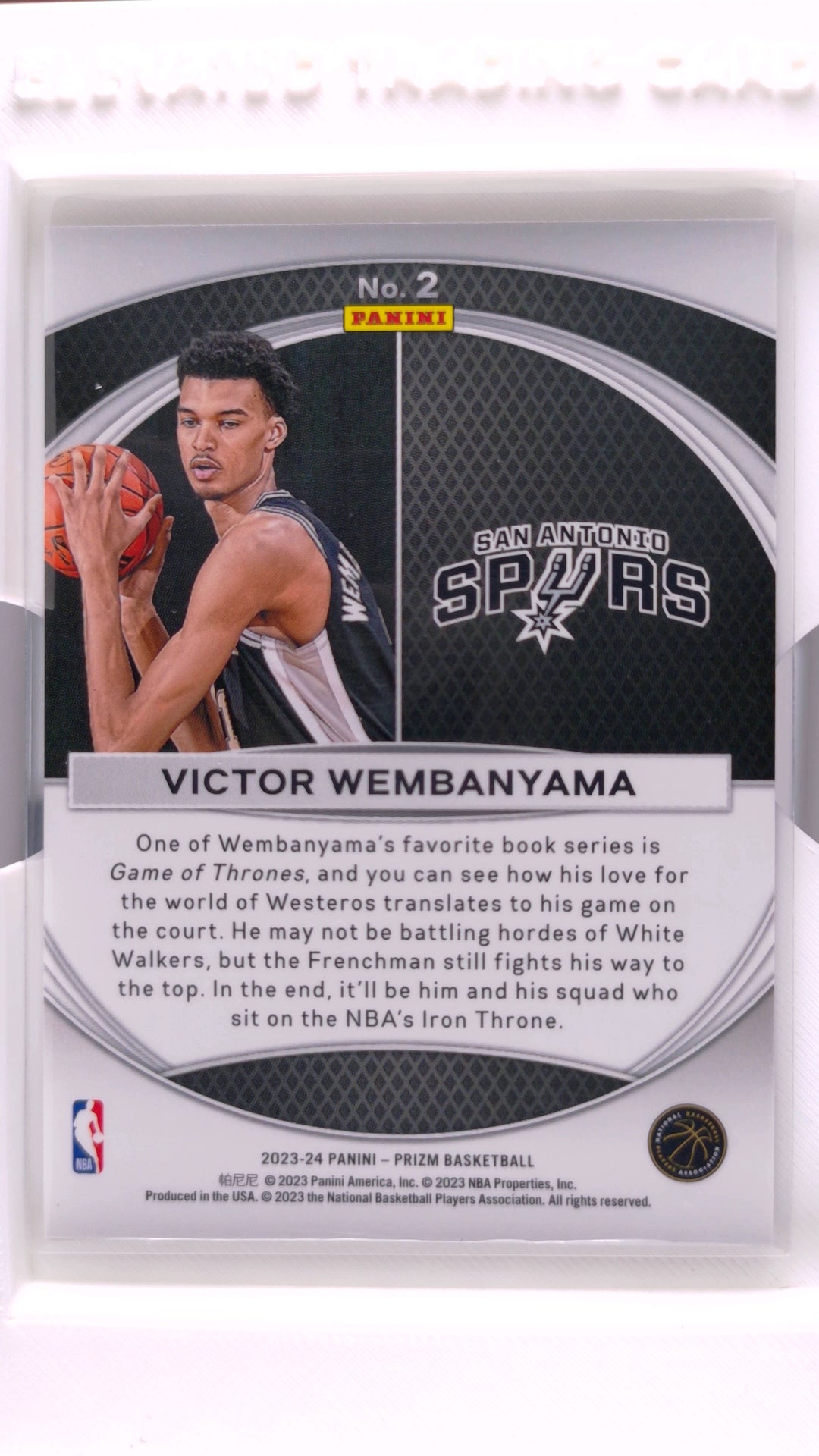 #2 Victor Wembanyama Rookie Global Reach - back