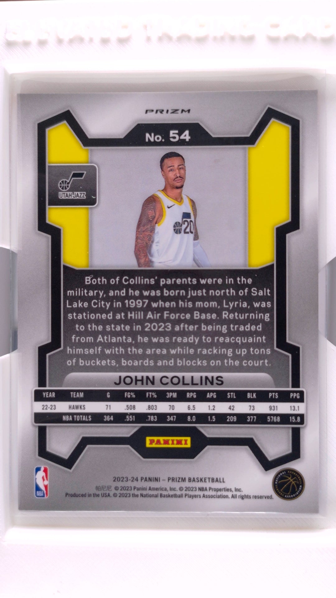 #54 John Collins Red, White And Blue Prizm - back