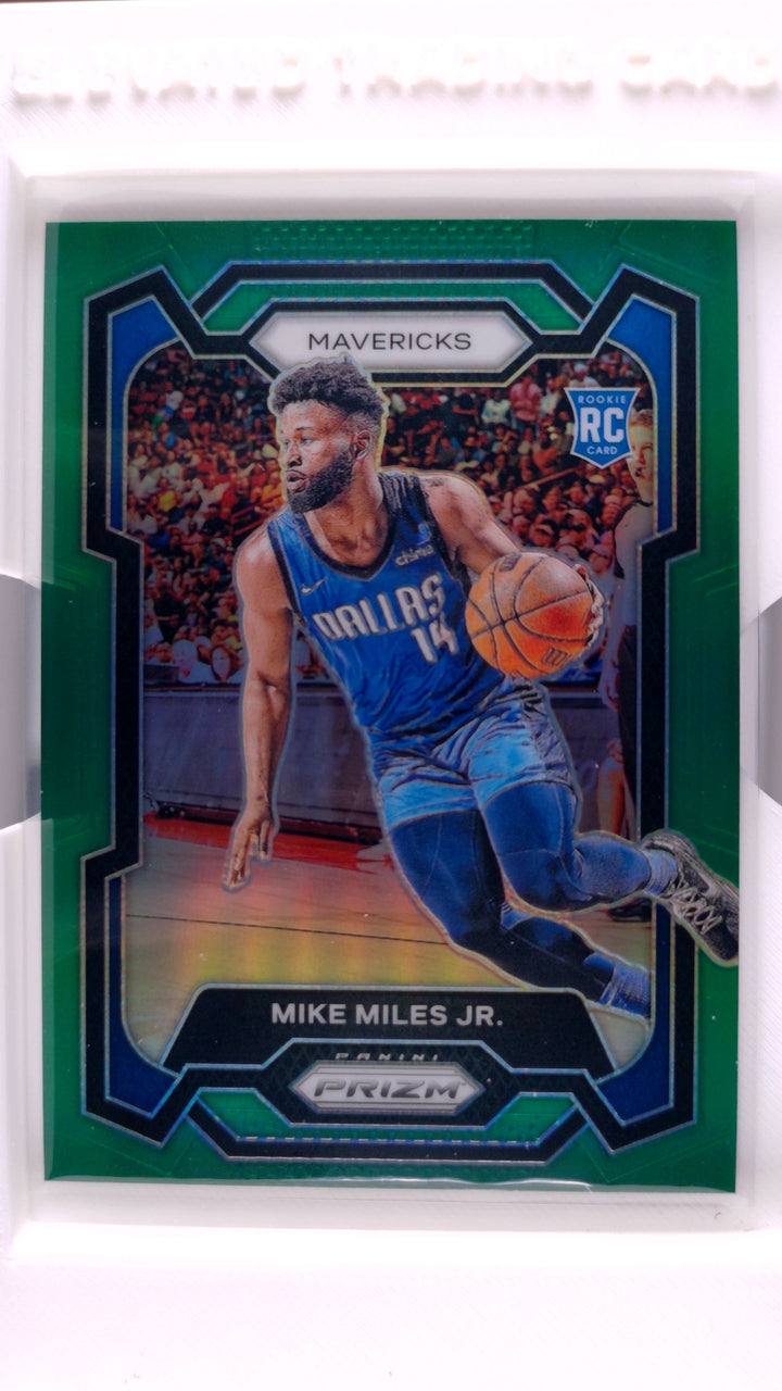 2023 Panini Prizm Basketball Mike Miles Jr. #295 Green Prizm RC — Front