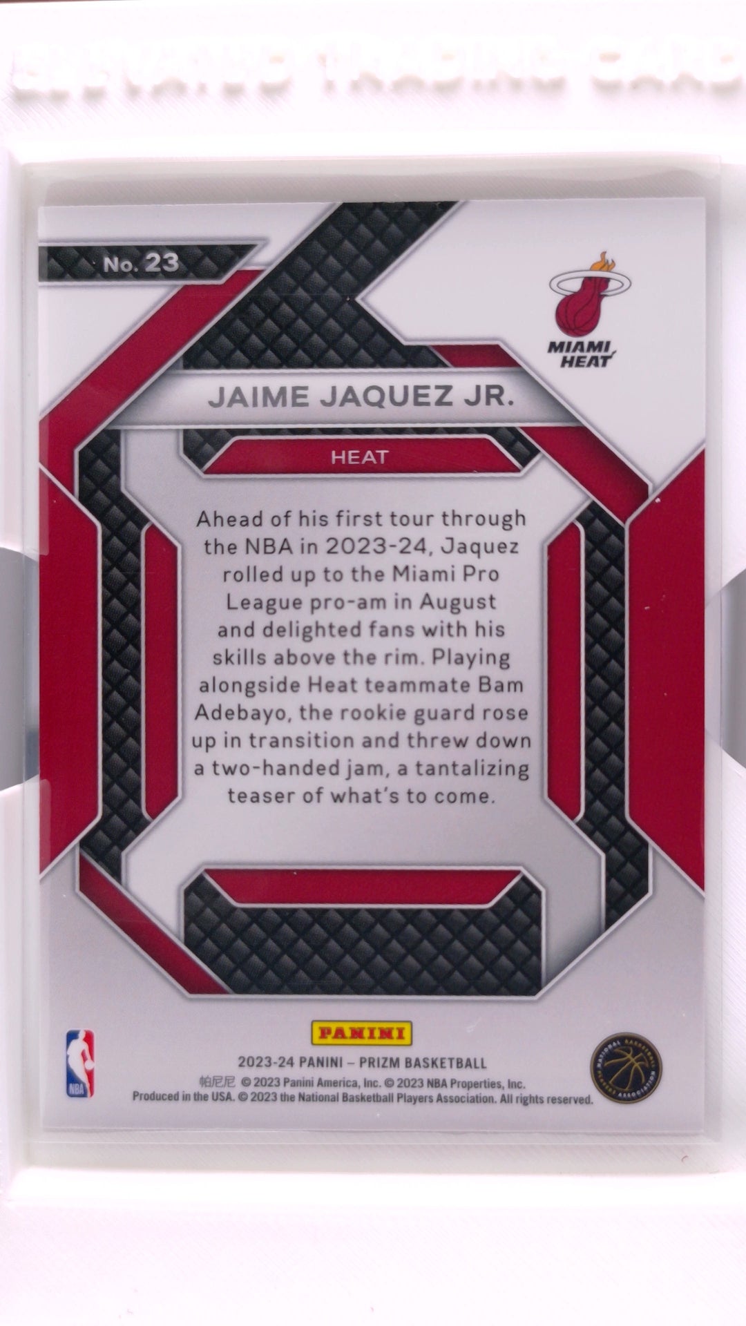 #23 Jaime Jaquez Jr. Rookie Emergent - back