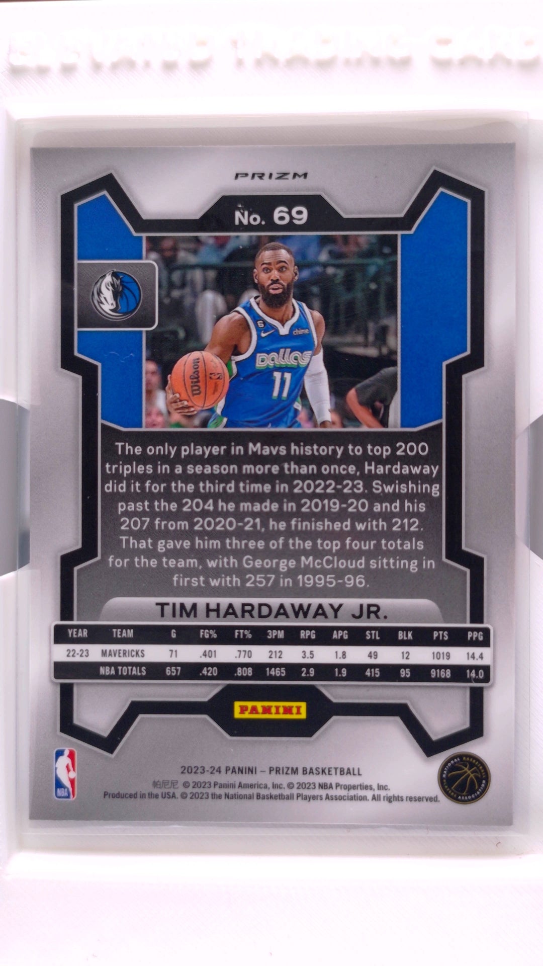 #69 Tim Hardaway Jr. Red, White And Blue Prizm - back