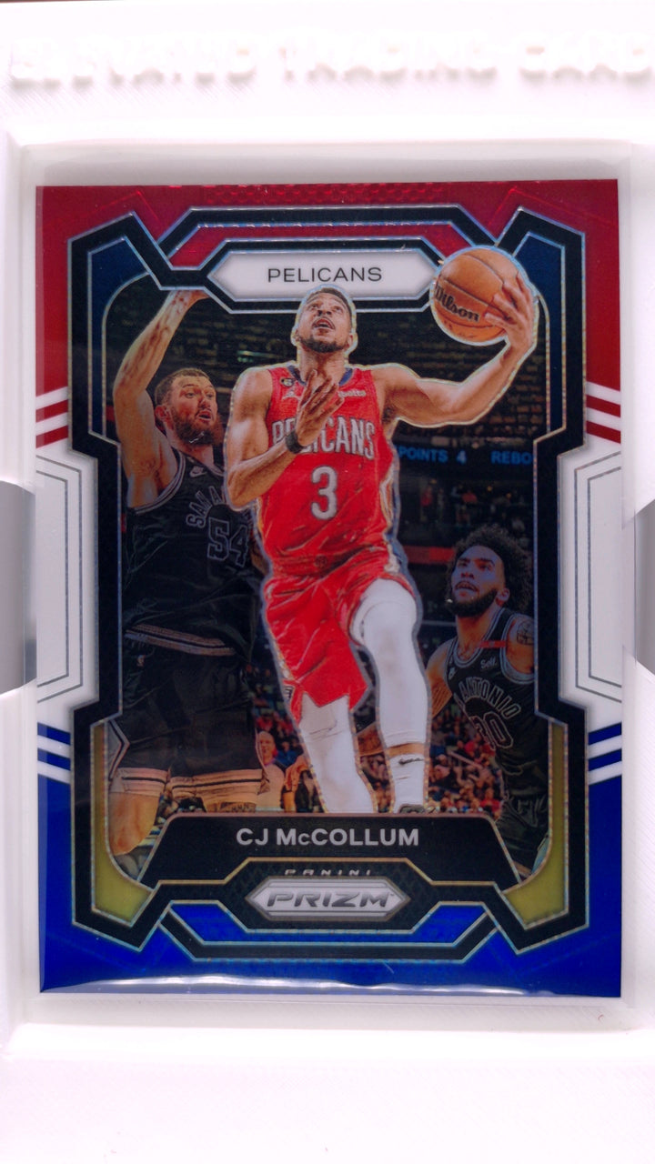 2023 Panini Prizm Basketball CJ McCollum #114 Red, White And Blue Prizm — Front