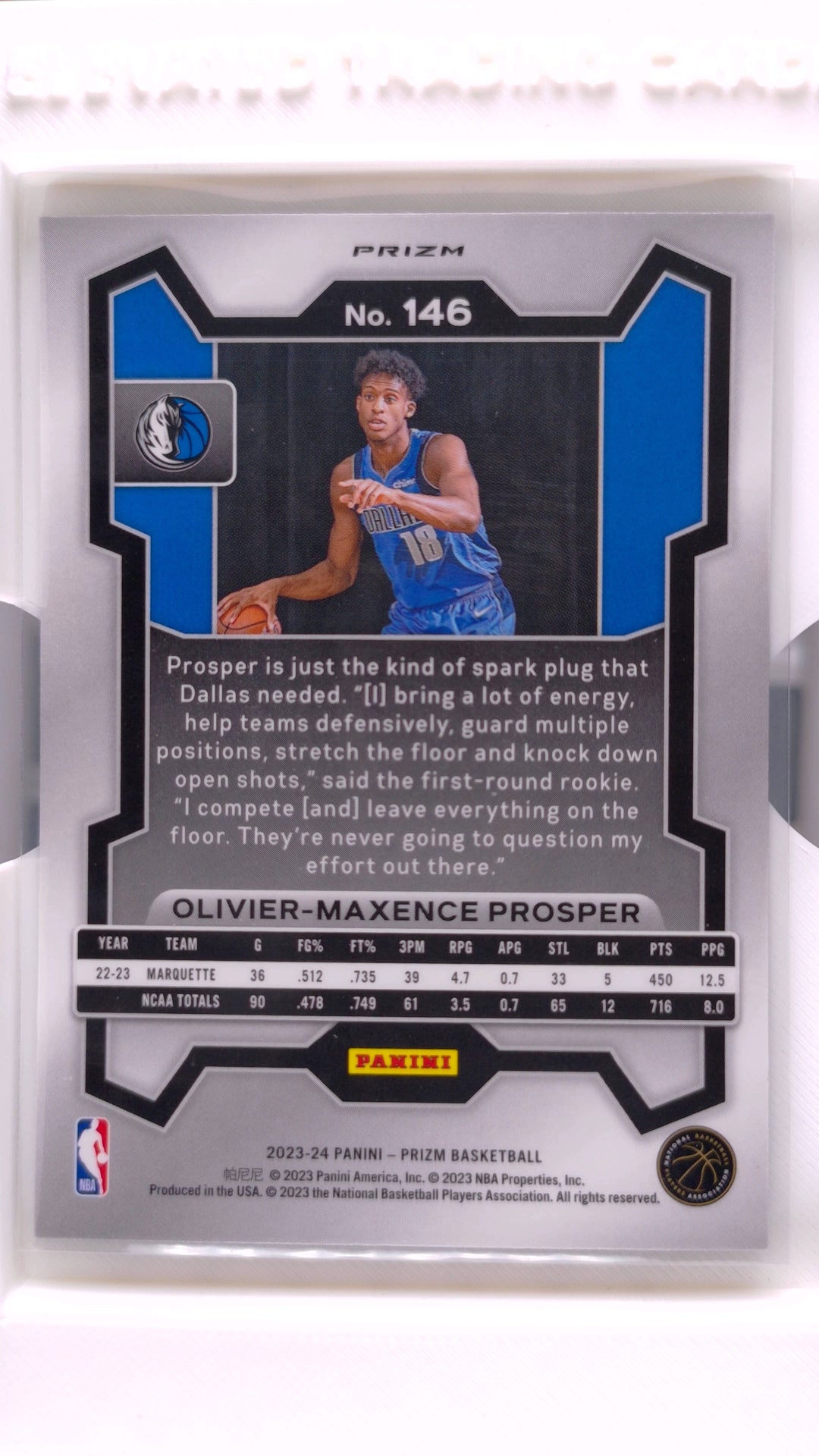 #146 Olivier-Maxence Prosper Rookie Green Ice Prizm - back