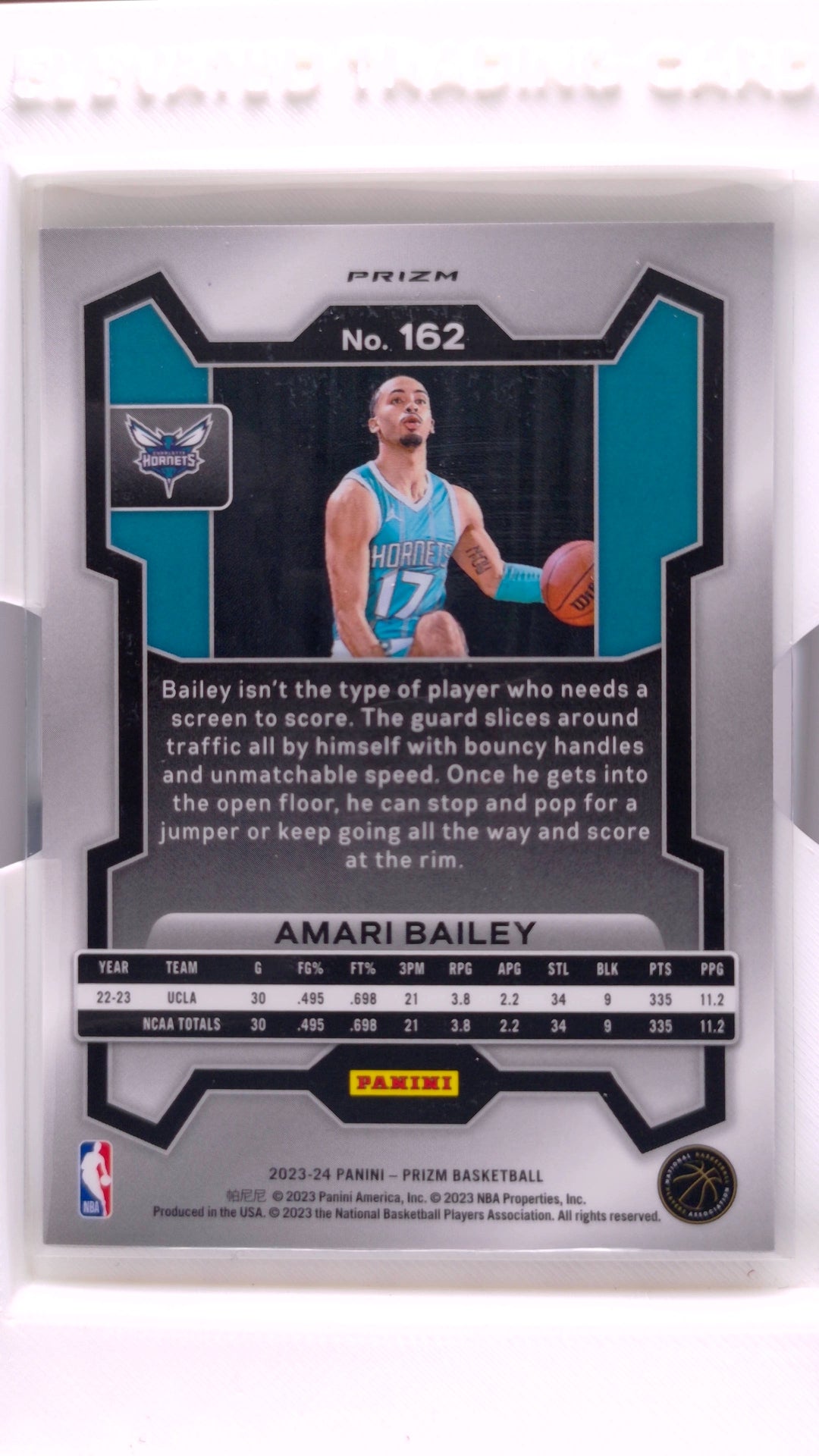 #162 Amari Bailey Rookie Green Prizm - back