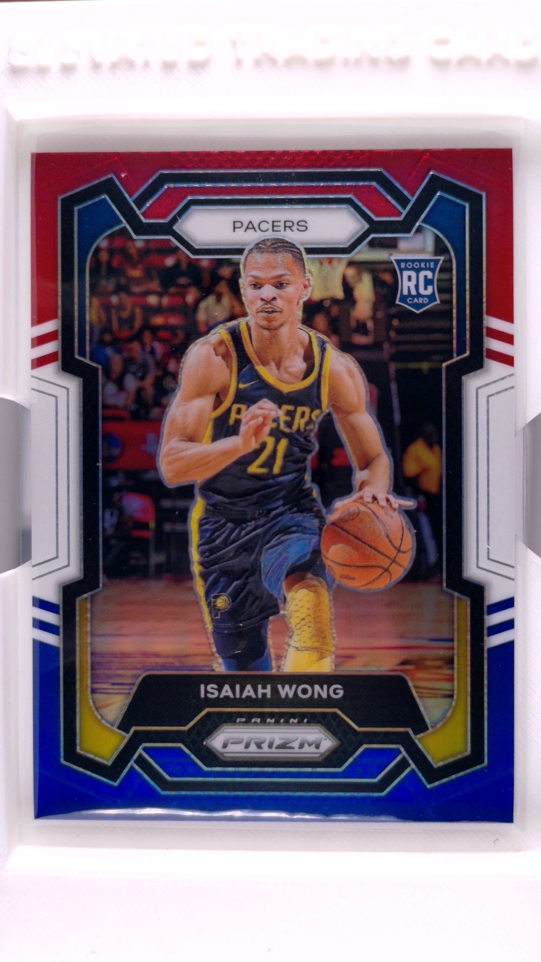 #154 Isaiah Wong Rookie Red, White And Blue Prizm - front