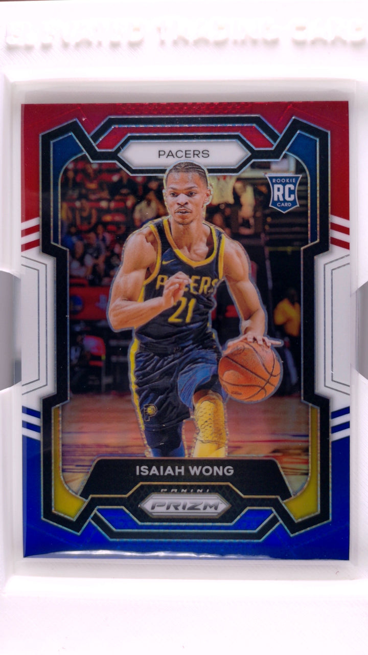2023 Panini Prizm Basketball Isaiah Wong #154 Red, White And Blue Prizm RC — Front