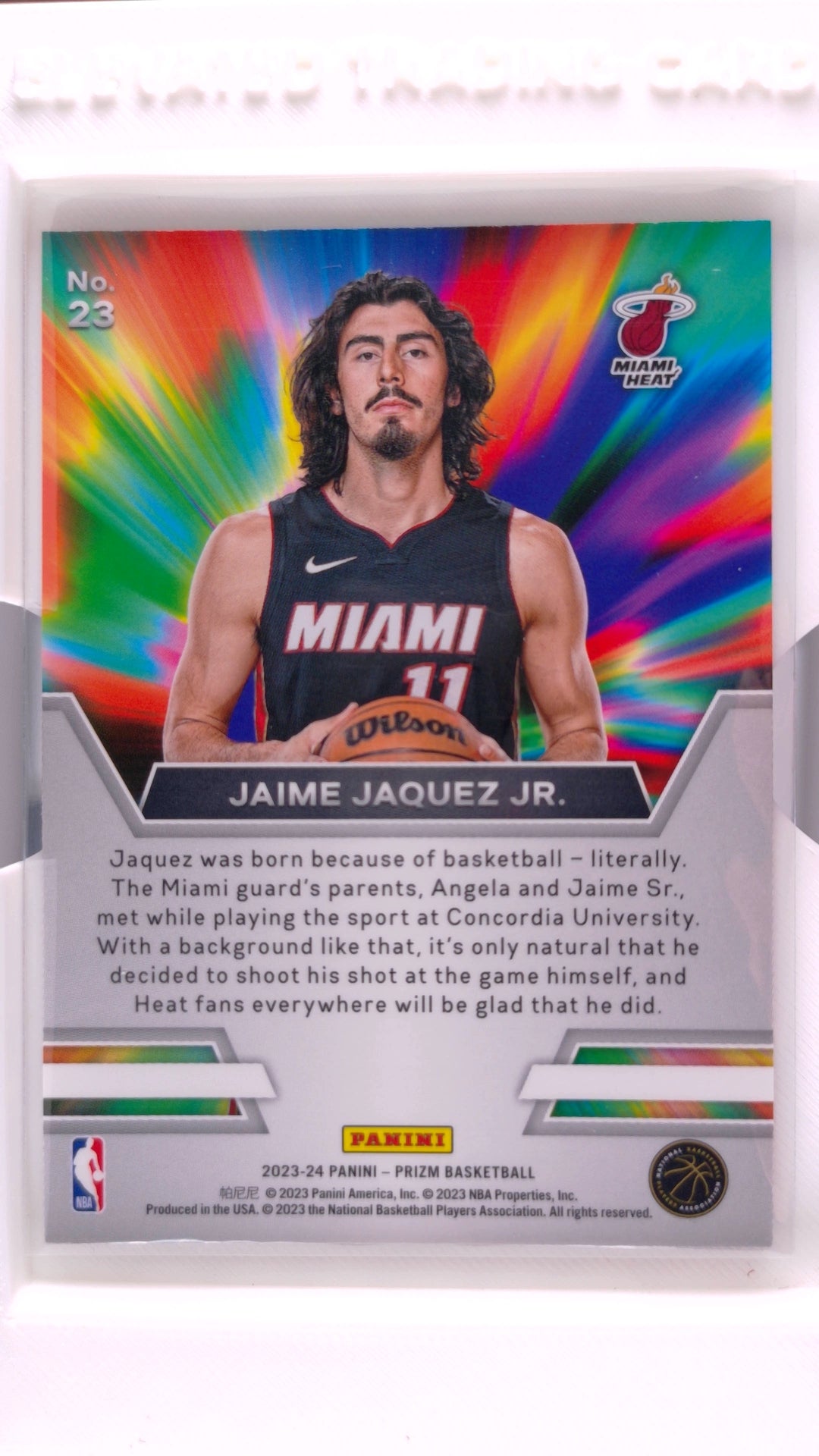 #23 Jaime Jaquez Jr. Rookie Instant Impact - back