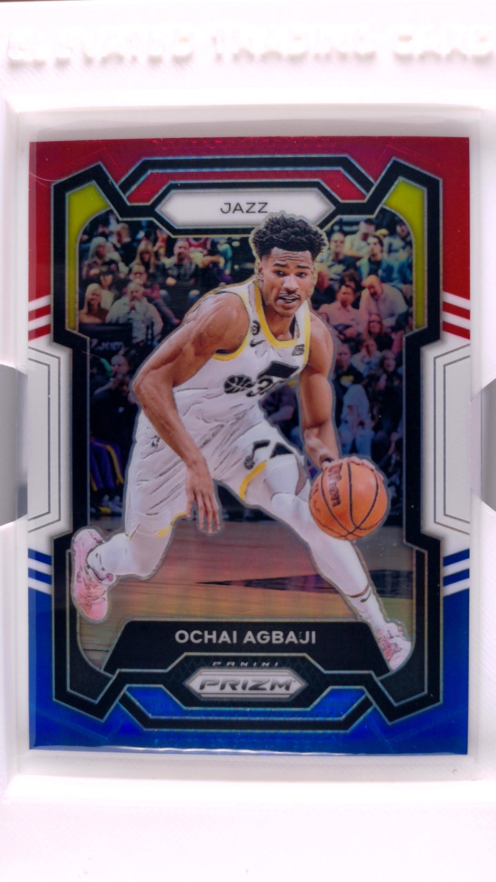 2023 Panini Prizm Basketball Ochai Agbaji #92 Red, White And Blue Prizm — Front