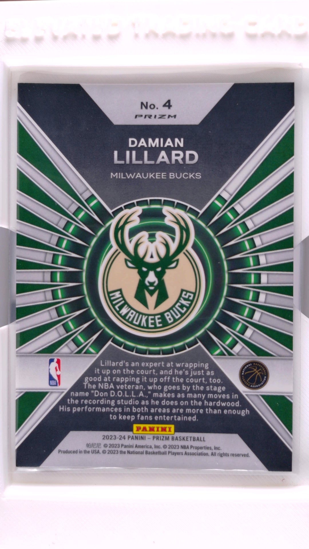 #4 Damian Lillard Dominance Green Prizm - back