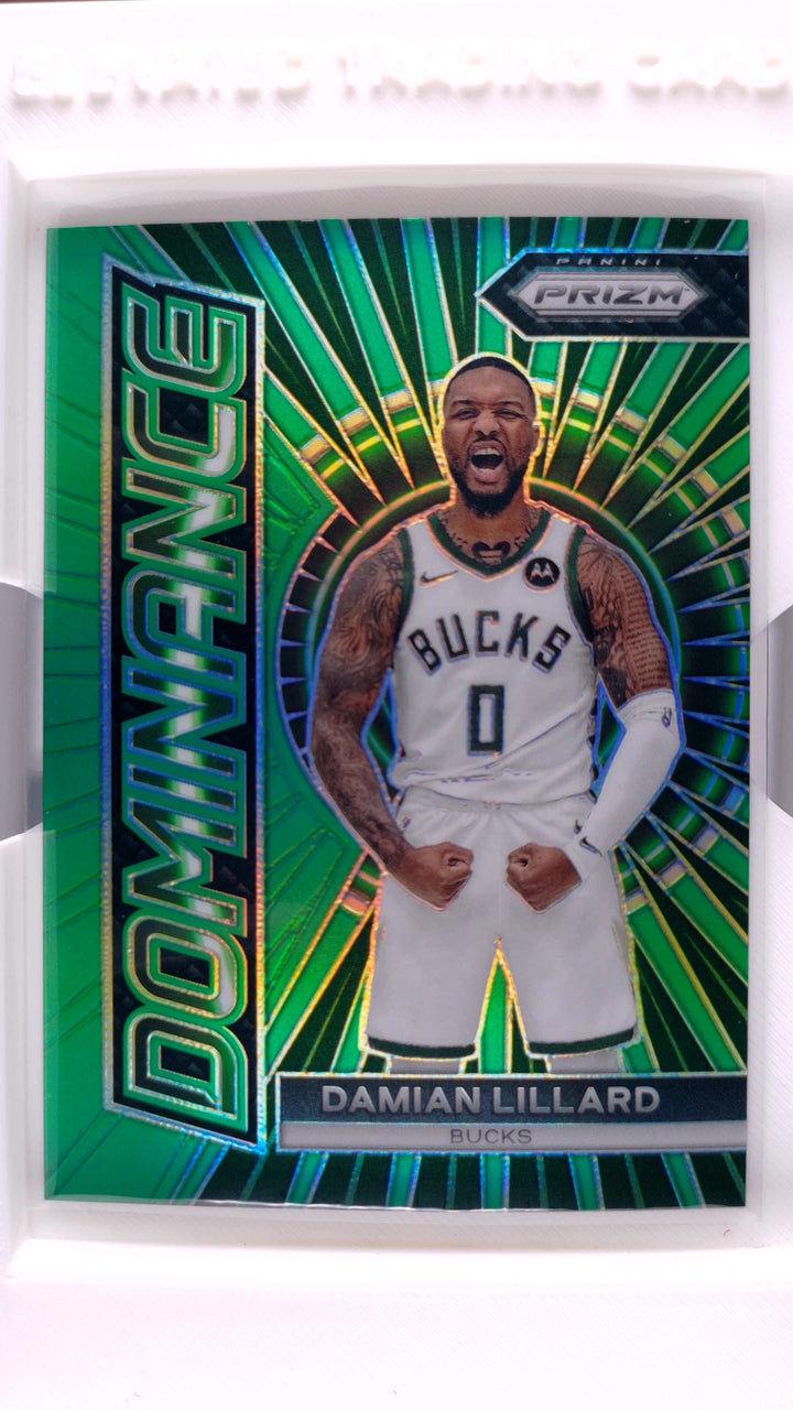 2023 Panini Prizm Basketball Damian Lillard #4 Dominance Green Prizm — Front