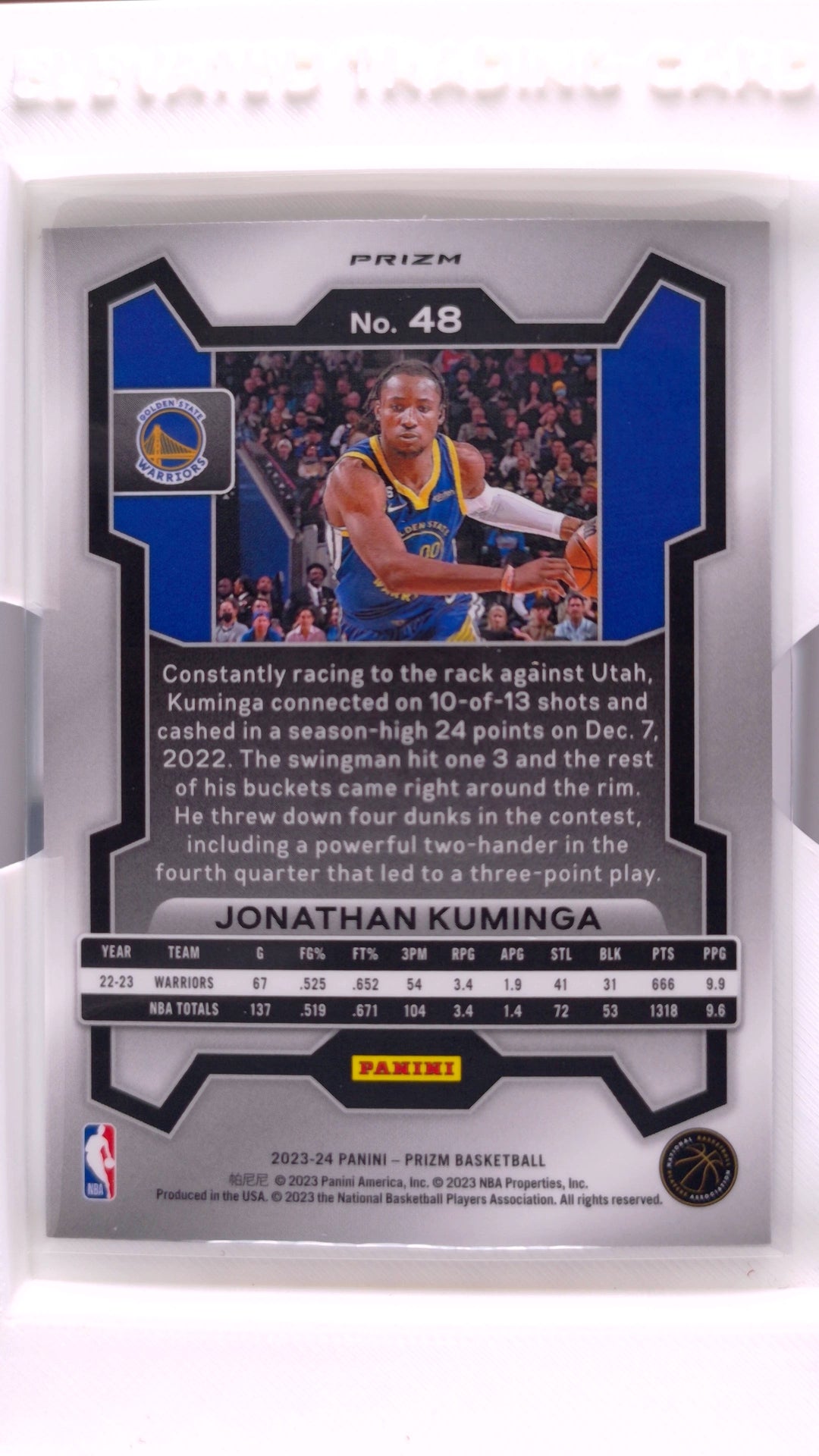 #48 Jonathan Kuminga Green Prizm - back