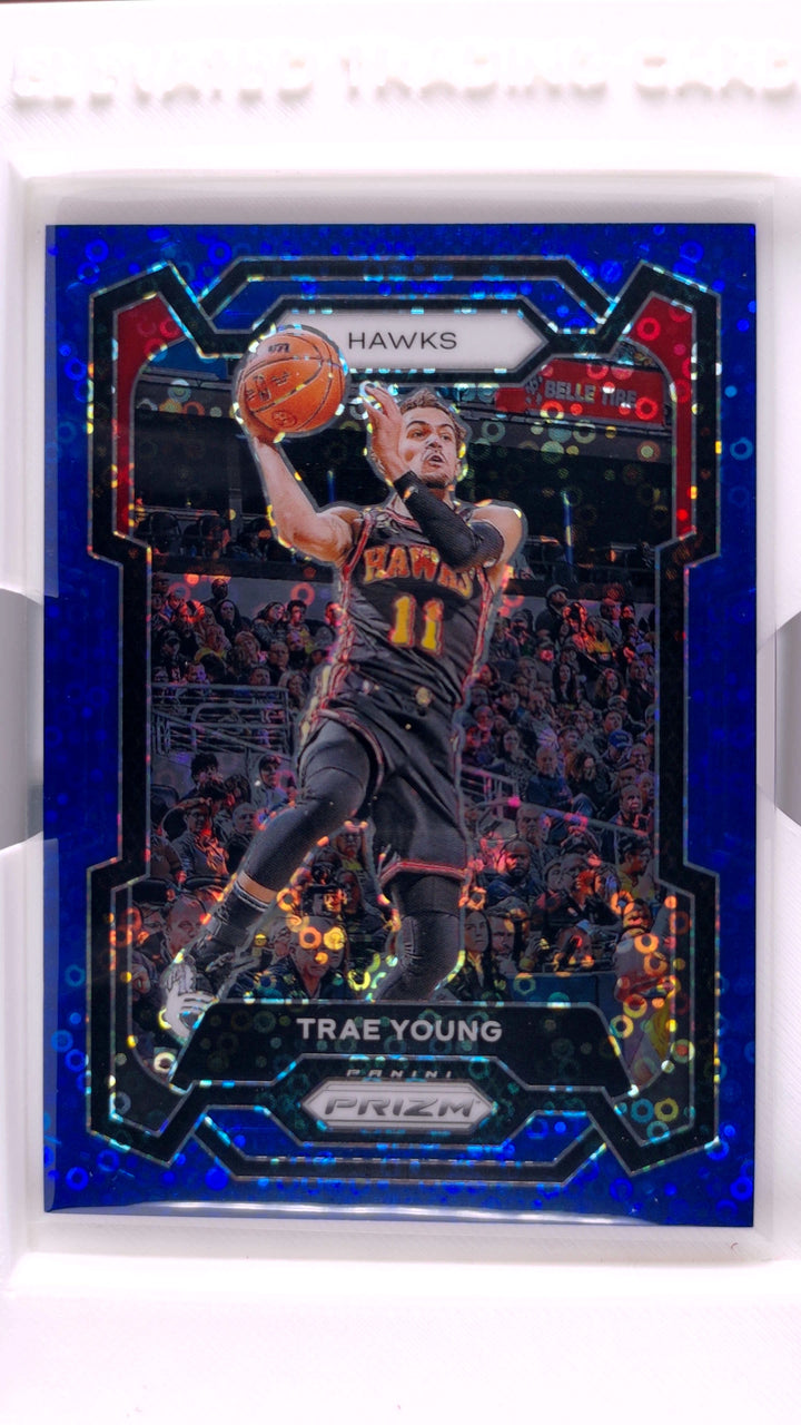 2023 Panini Prizm Basketball Trae Young #3 Blue Fast Break Prizm #134/150 — Front