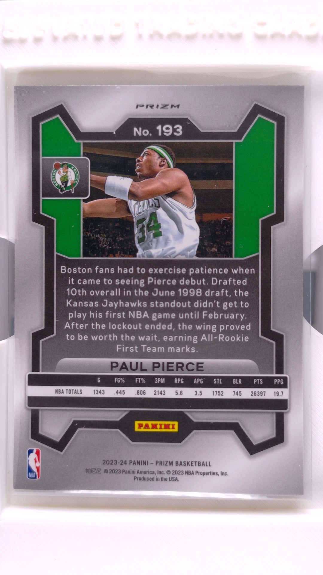 #193 Paul Pierce Ice Prizm - back