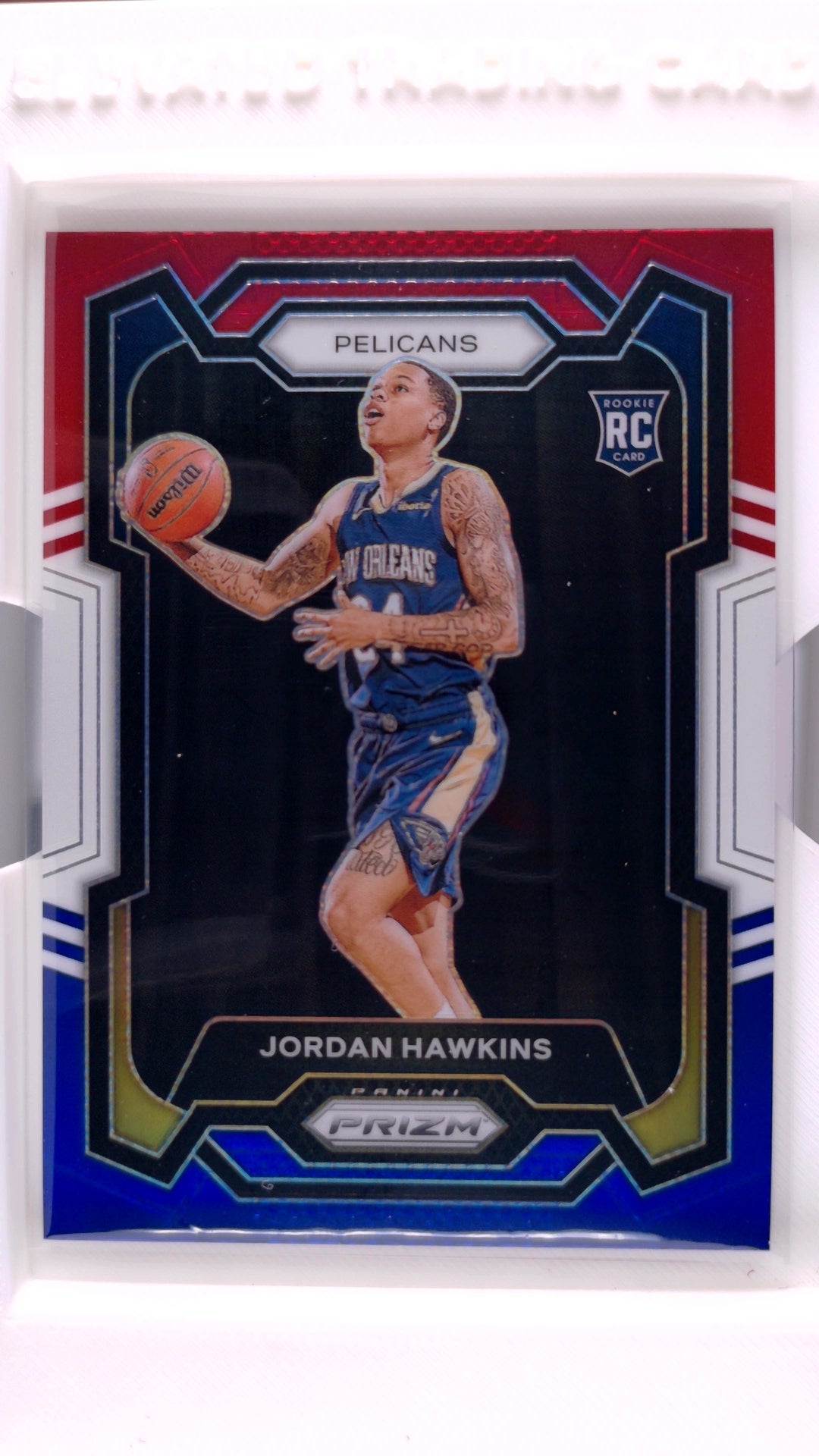 #130 Jordan Hawkins Rookie Red, White And Blue Prizm - front