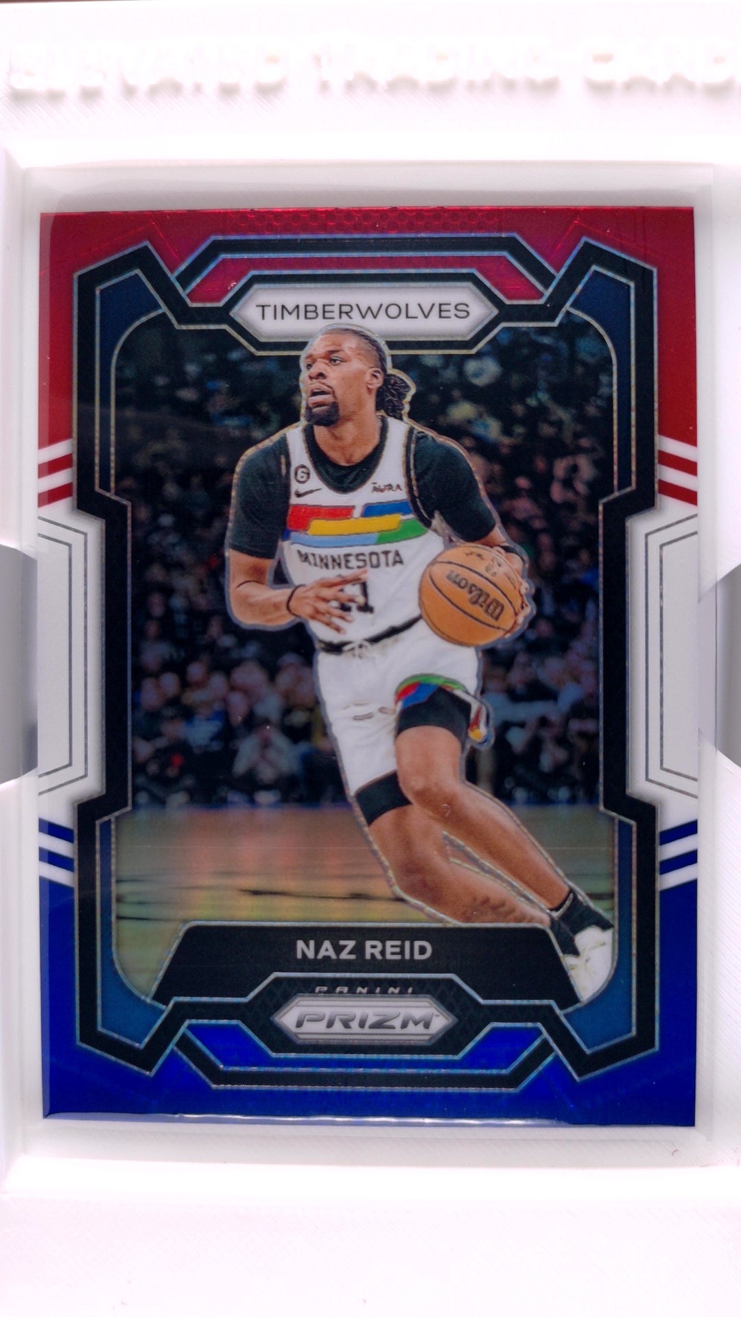 #204 Naz Reid Red, White And Blue Prizm - front