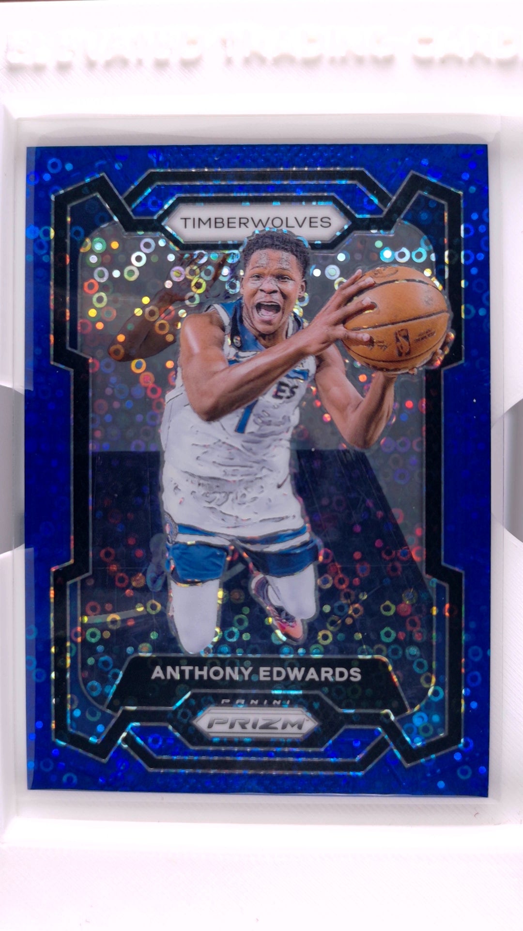 #108 Anthony Edwards Blue Fast Break Prizm #28/150 - front