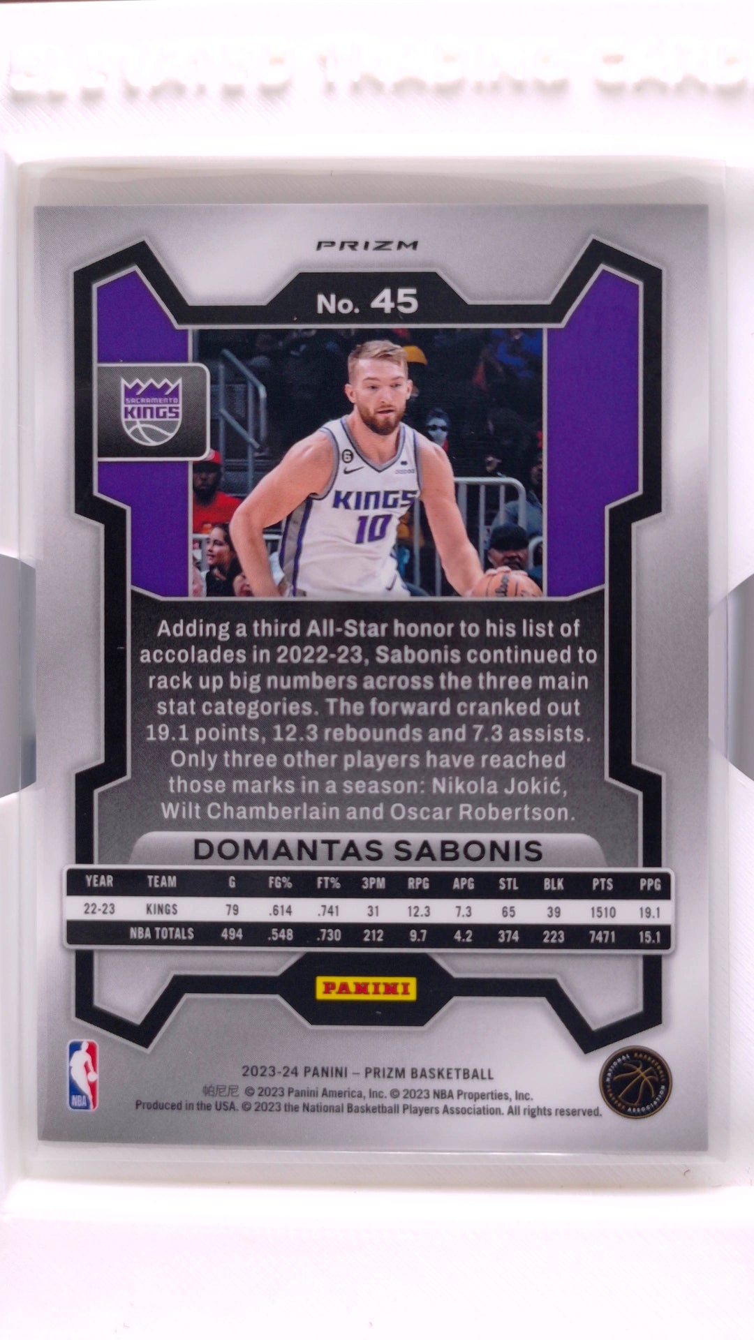 #45 Domantas Sabonis Fast Break Prizm - back
