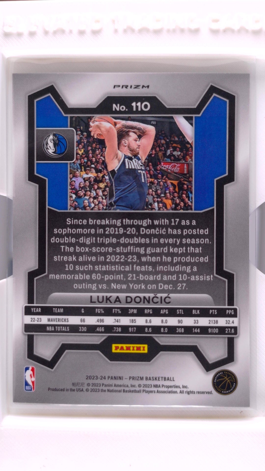 #110 Luka Doncic Silver Prizm - back