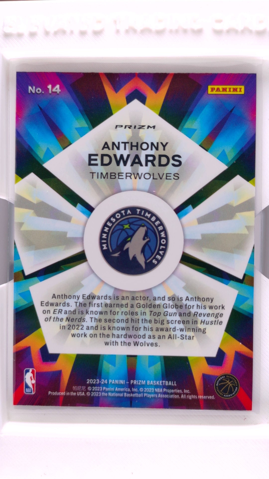 #14 Anthony Edwards Kaleidoscopic Fast Break Prizm - back