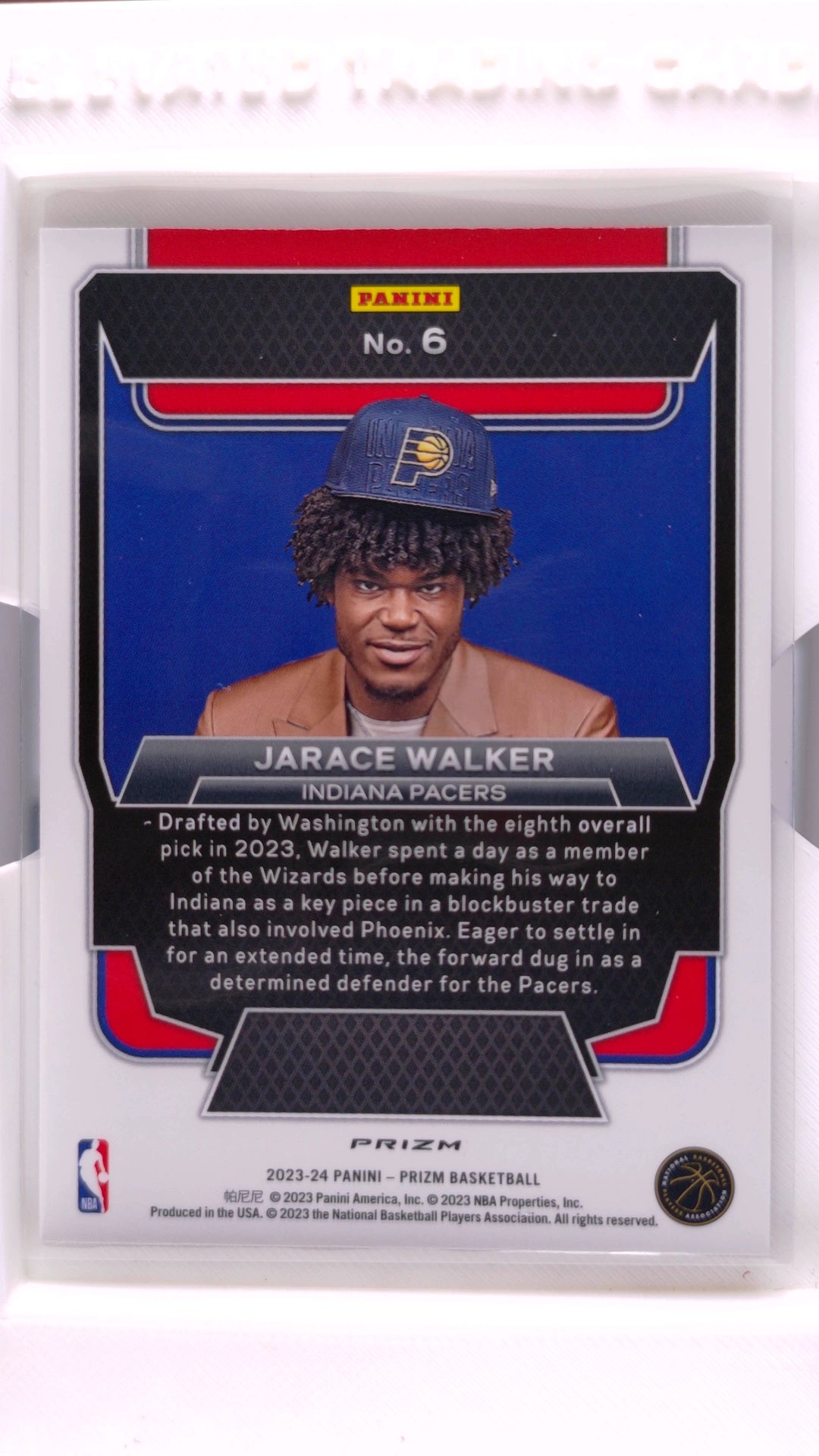 #6 Jarace Walker Rookie Luck Of The Lottery Fast Break Prizm - back