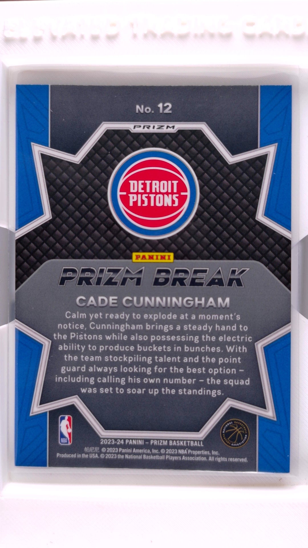 #12 Cade Cunningham Prizm Break Fast Break Prizm - back