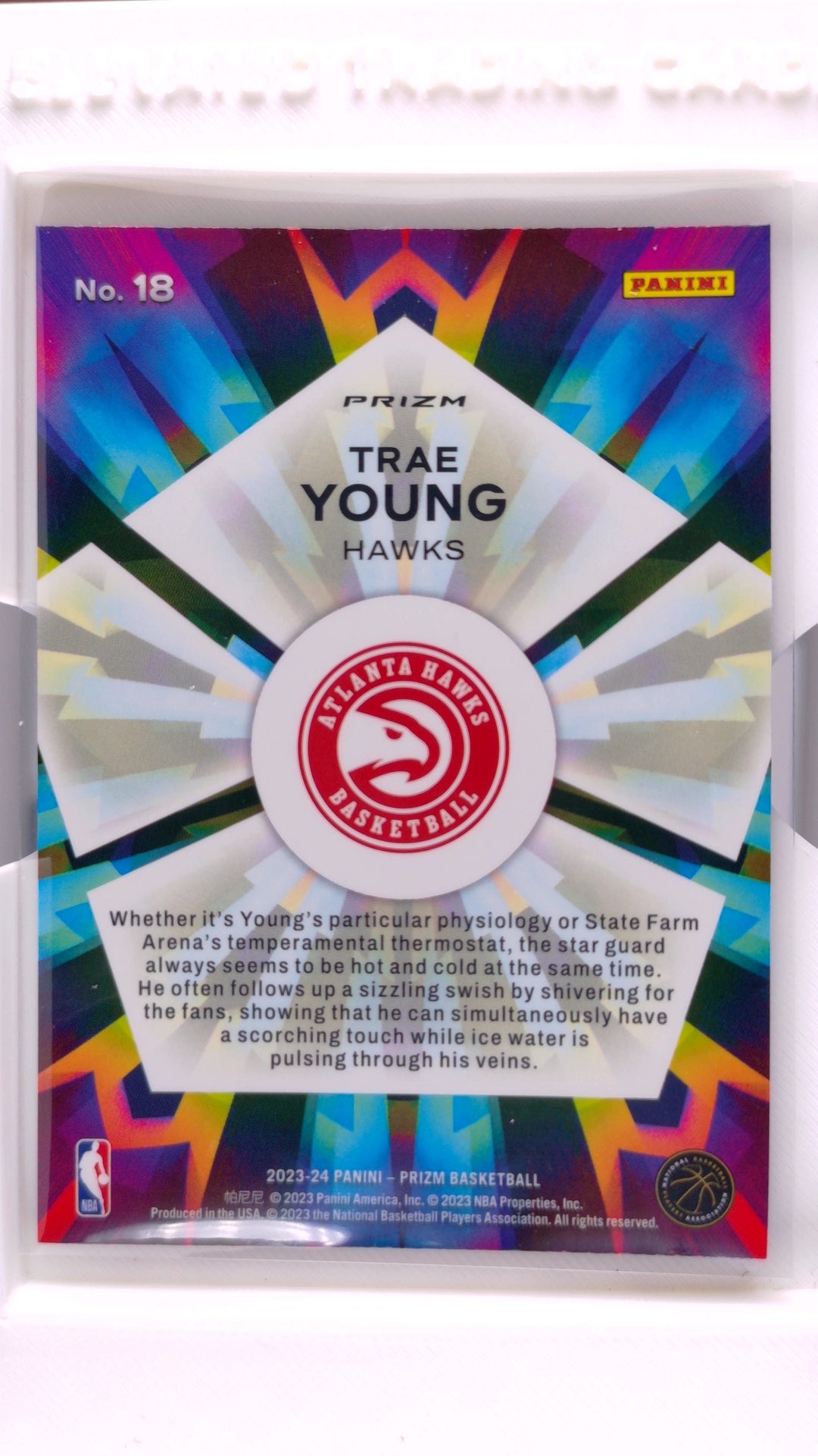 #18 Trae Young Kaleidoscopic Fast Break Prizm - back