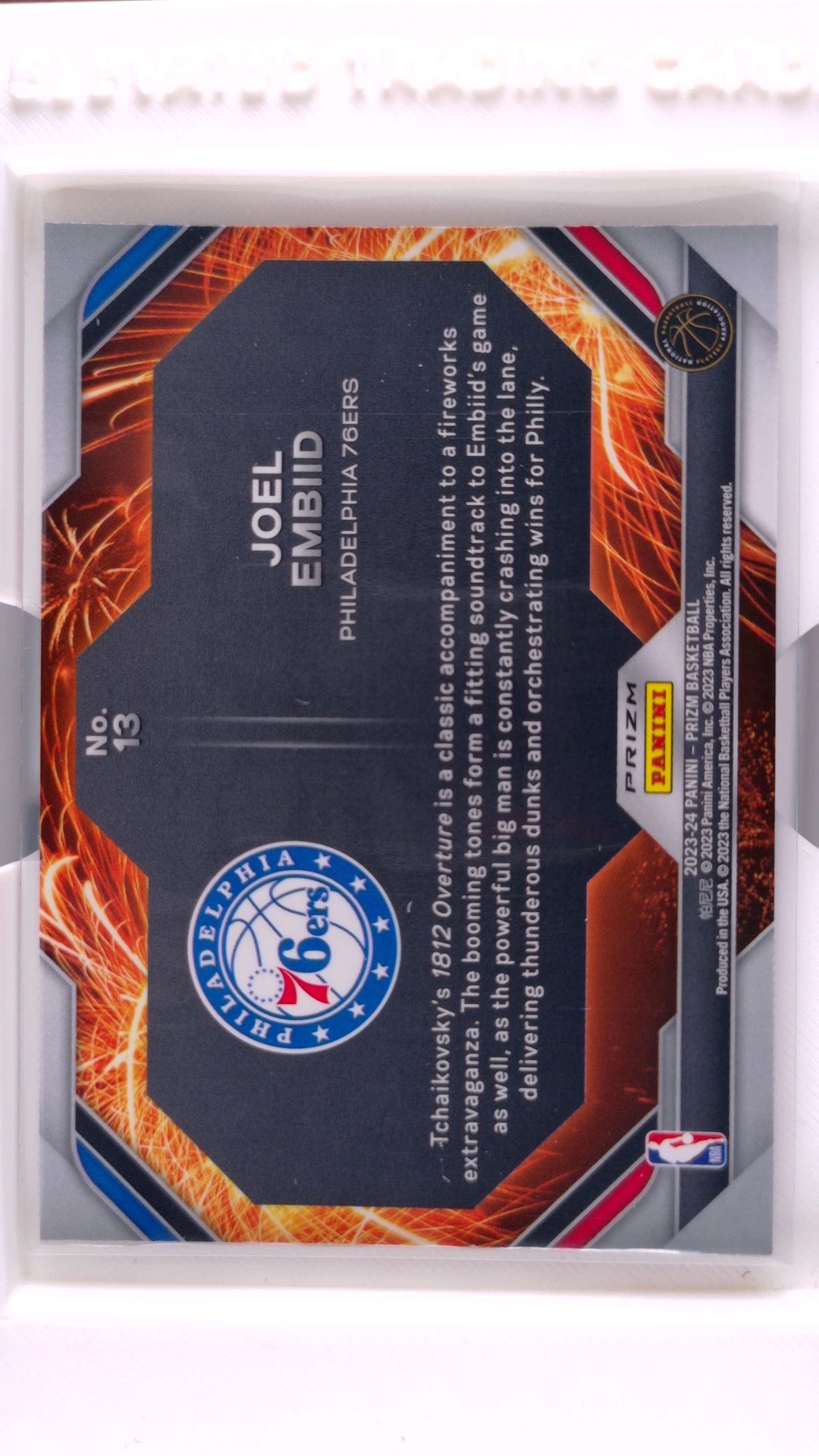 #13 Joel Embiid Fireworks Fast Break Prizm - back