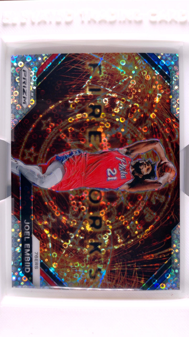 2023 Panini Prizm Basketball Joel Embiid #13 Fireworks Fast Break Prizm — Front