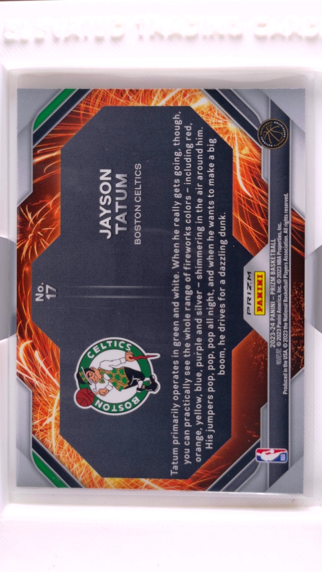 #17 Jayson Tatum Fireworks Fast Break Prizm - back
