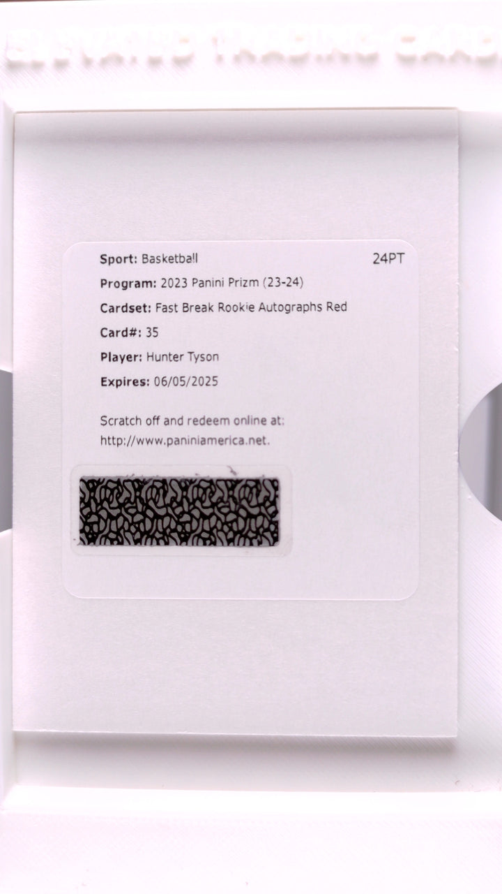 2023 Panini Prizm Basketball Hunter Tyson #35 Fast Break Rookie Auto RC — Front