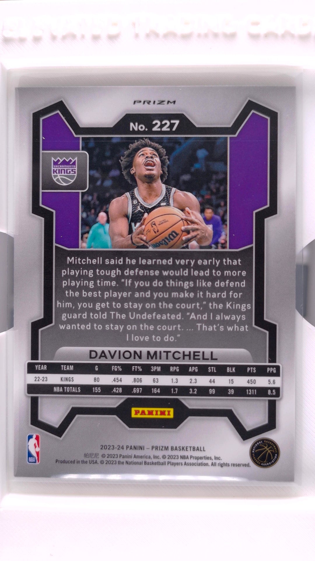 #227 Davion Mitchell Green Ice Prizm - back