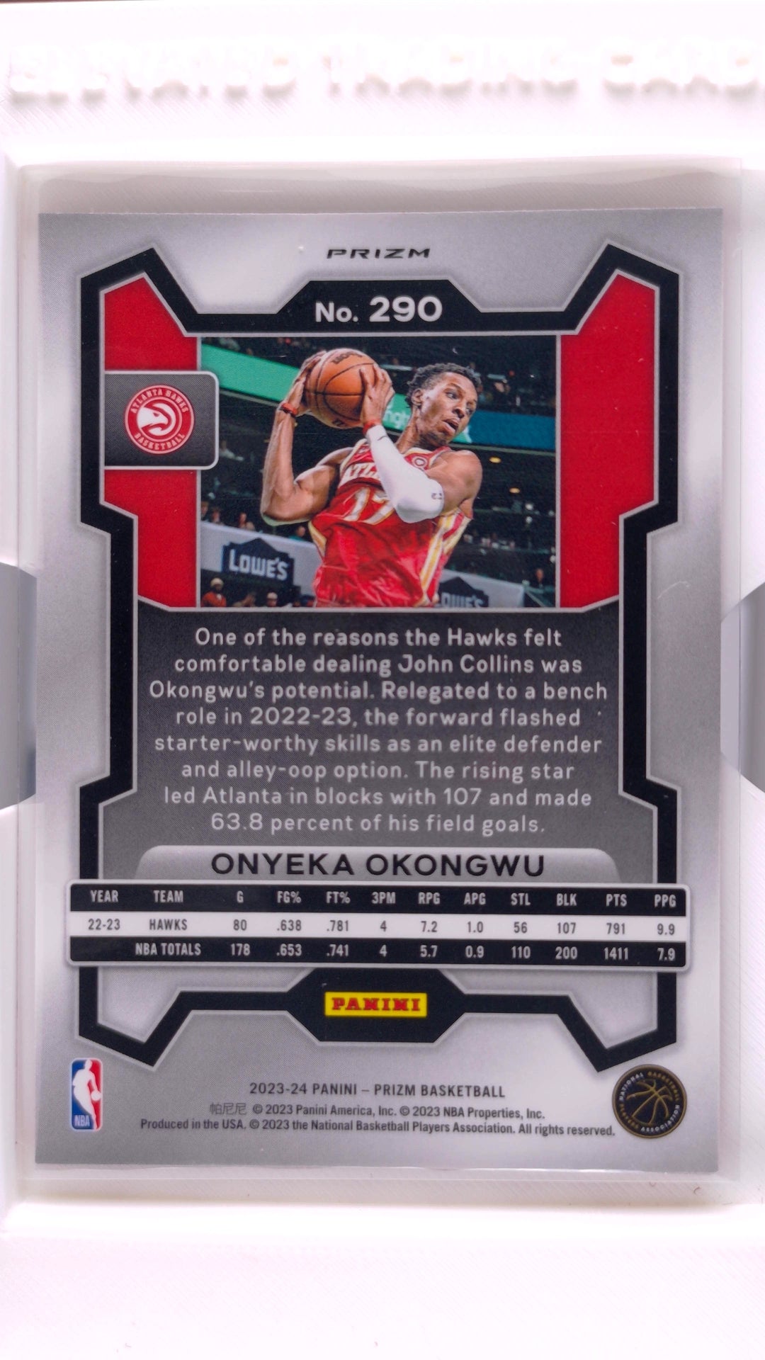 #290 Onyeka Okongwu Ruby Wave Prizm - back