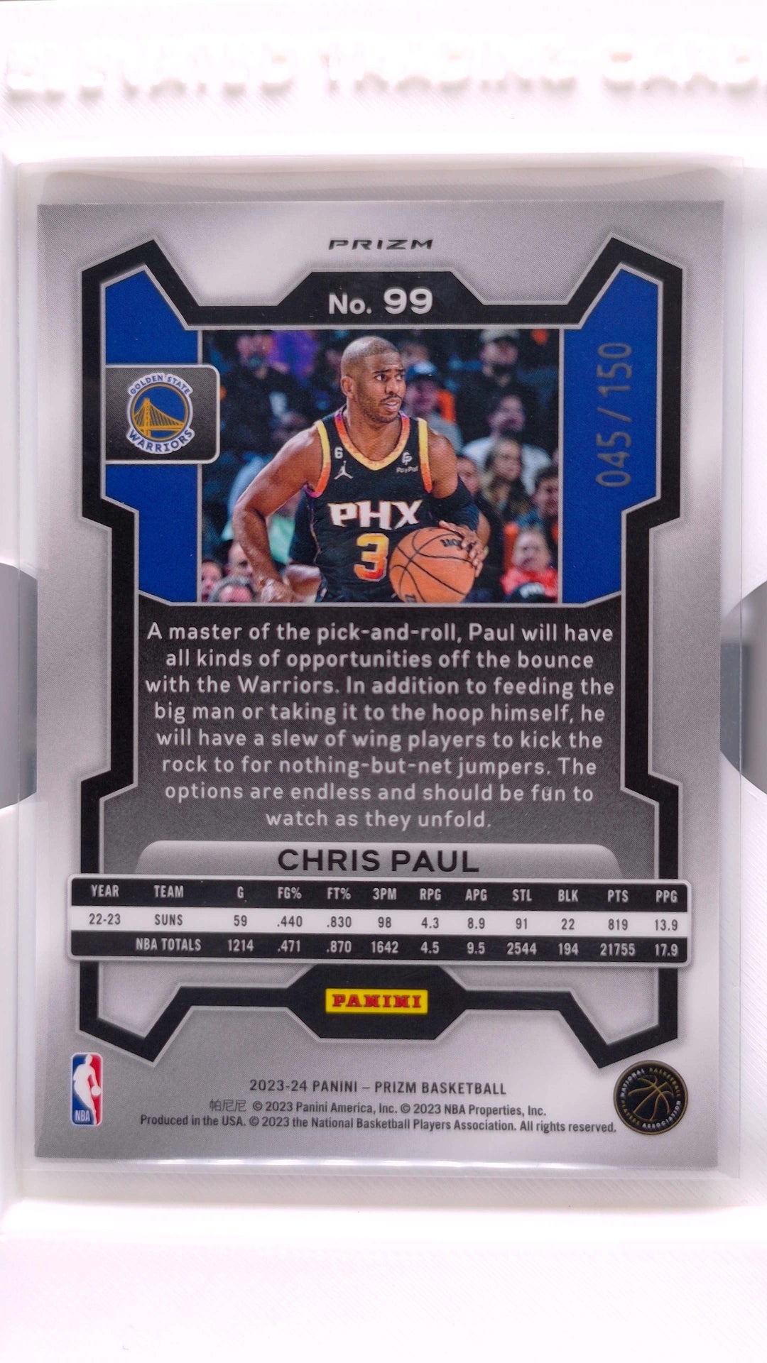 #99 Chris Paul Blue Fast Break Prizm #45/150 - back