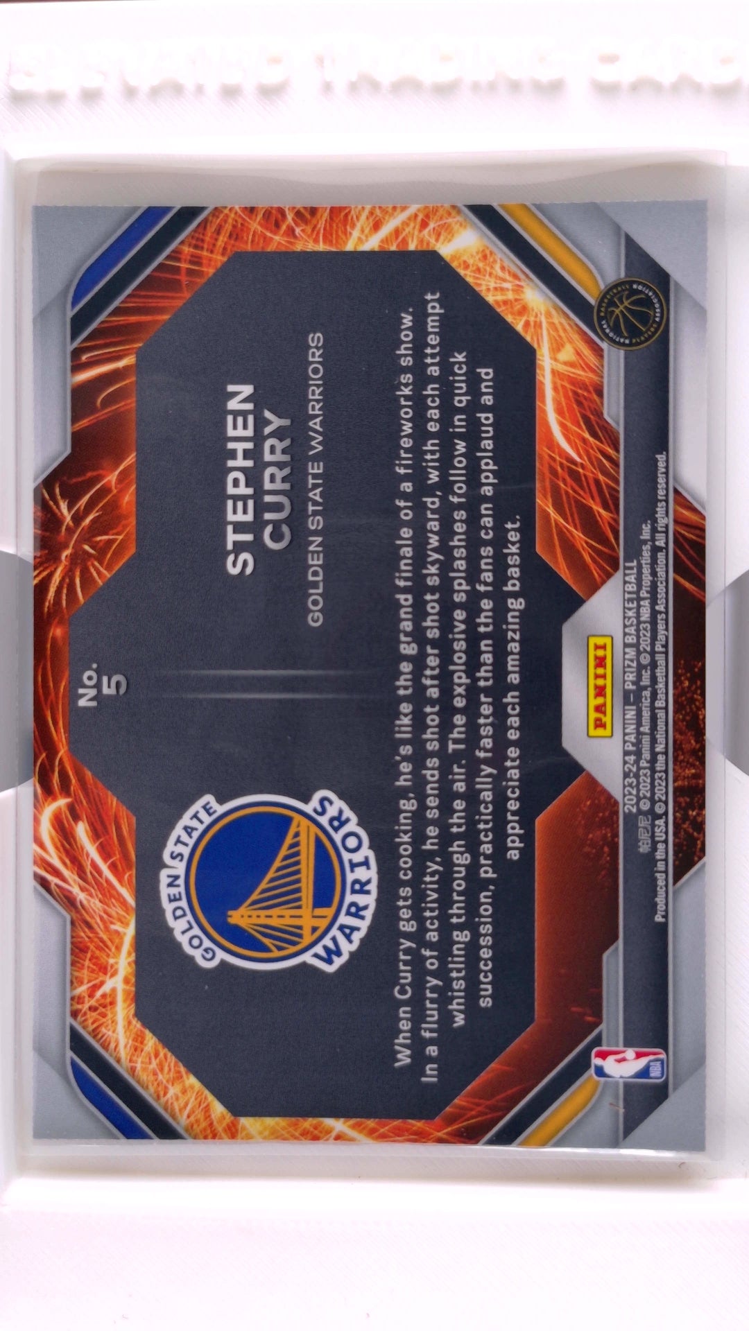 #5 Stephen Curry Fireworks - back