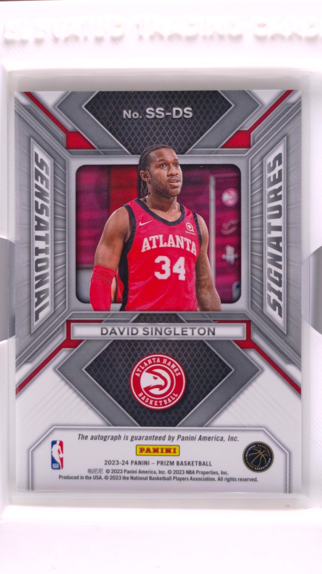 #SS-DS David Singleton Rookie Sensational Signatures - back