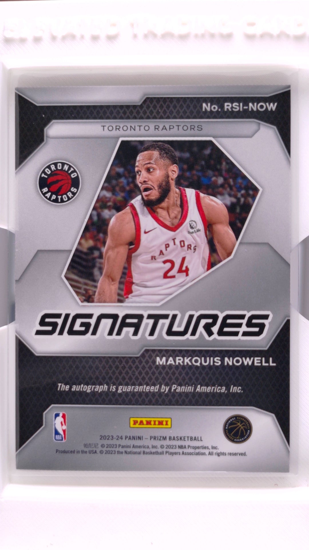 #RSI-NOW Markquis Nowell Rookie Signatures - back