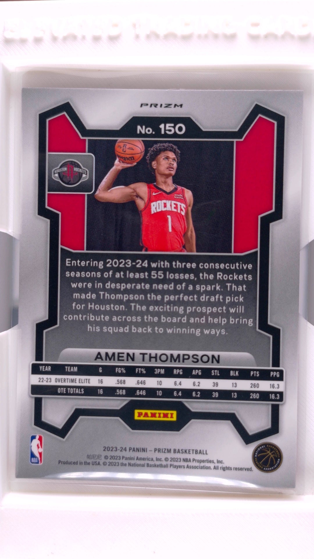 #150 Amen Thompson Rookie Ruby Wave Prizm - back