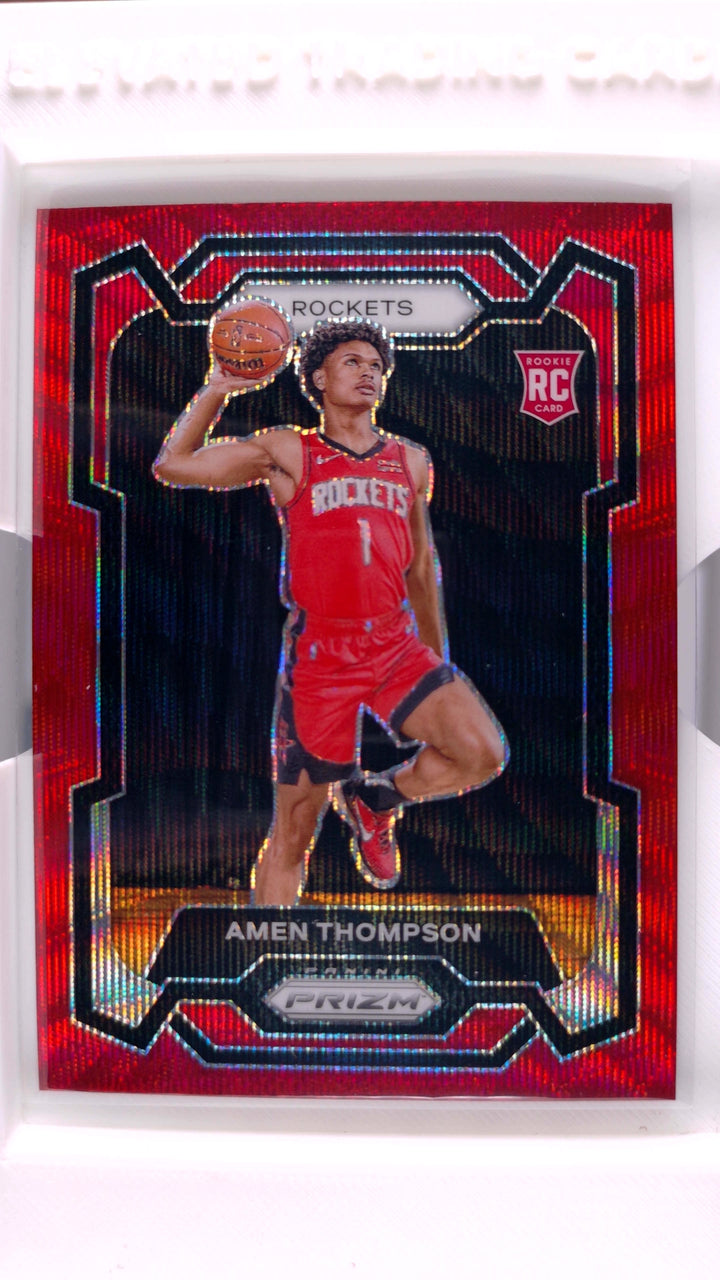 2023 Panini Prizm Basketball Amen Thompson #150 Ruby Wave Prizm RC — Front