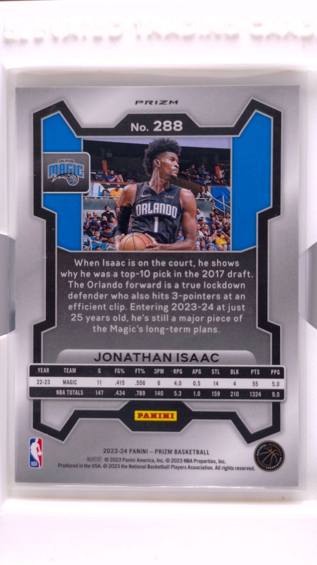 #288 Jonathan Isaac Silver Prizm - back