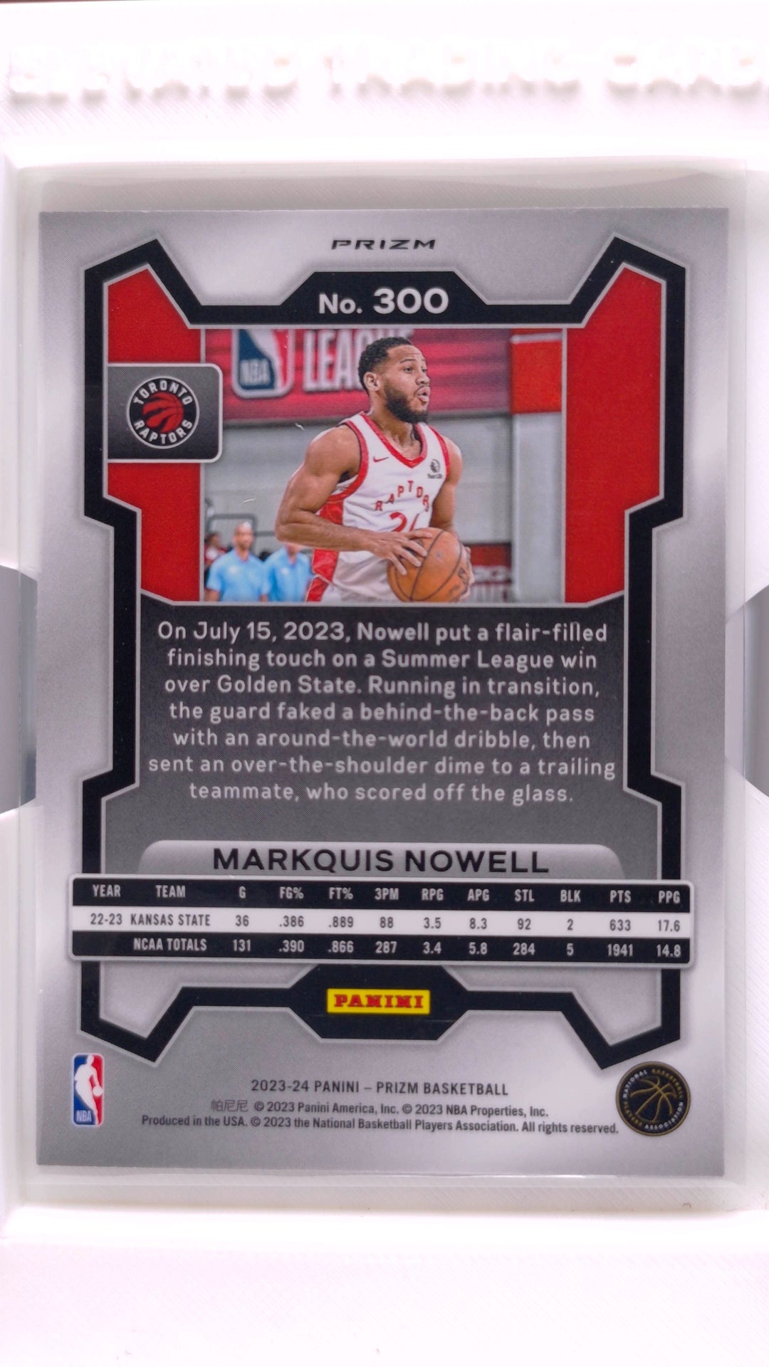 #300 Markquis Nowell Rookie Hyper Prizm - back