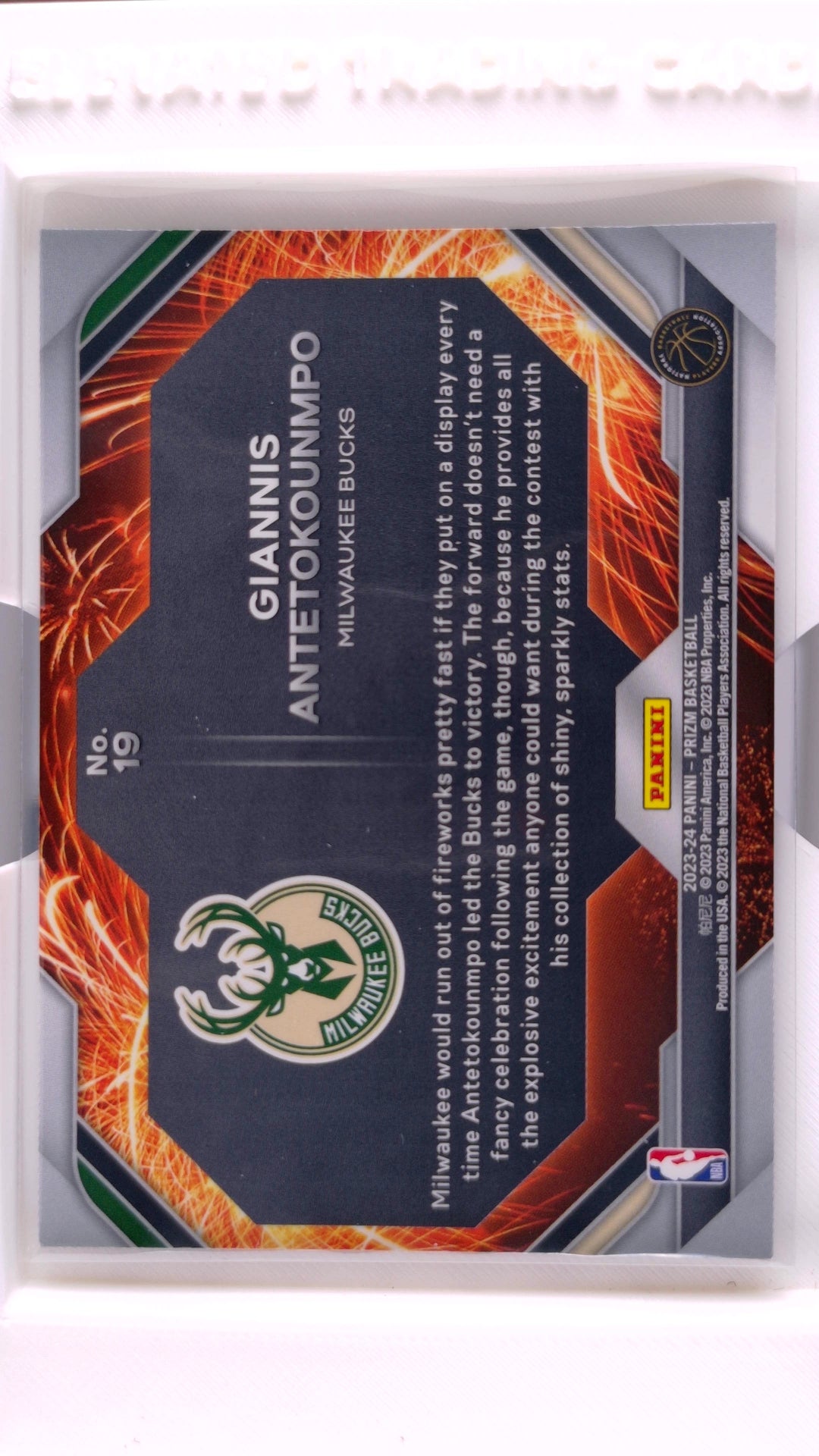 #19 Giannis Antetokounmpo Fireworks - back