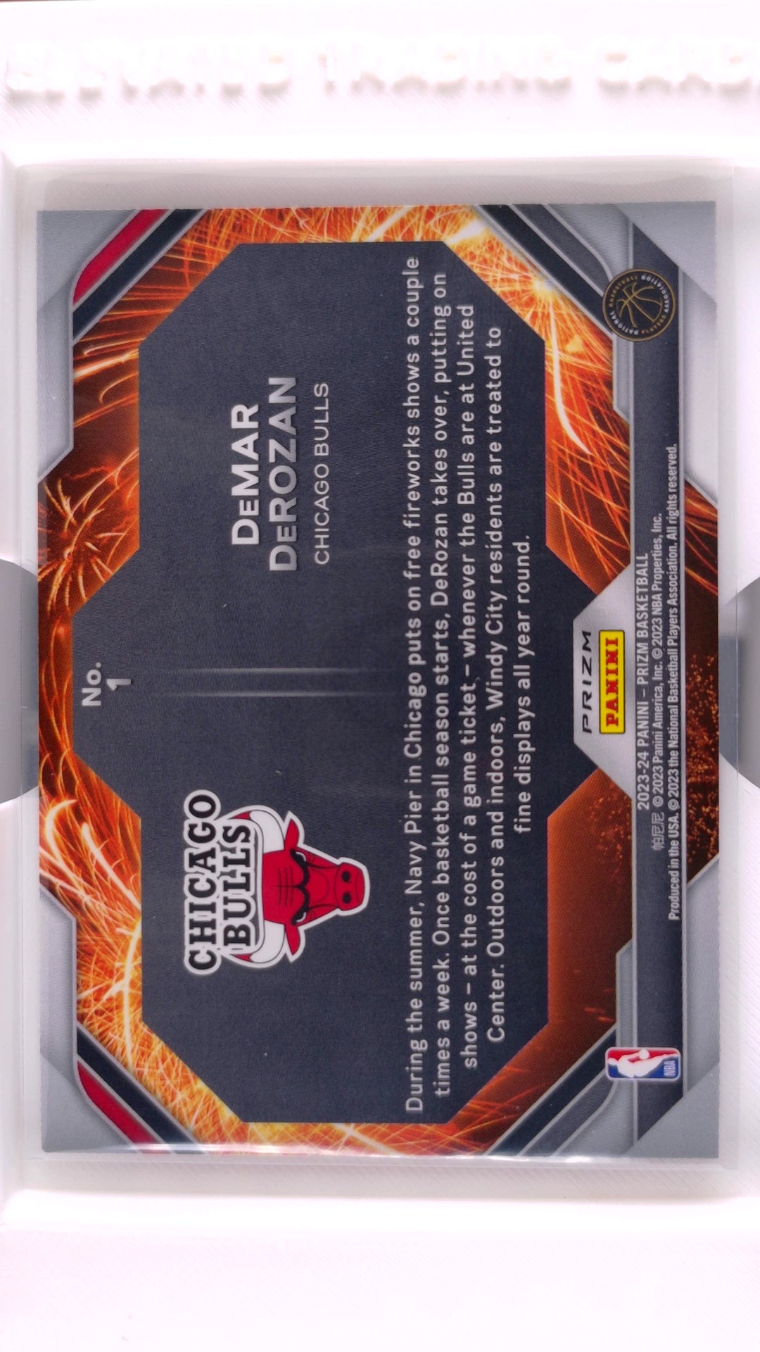 #1 DeMar DeRozan Fireworks Fast Break Prizm - back