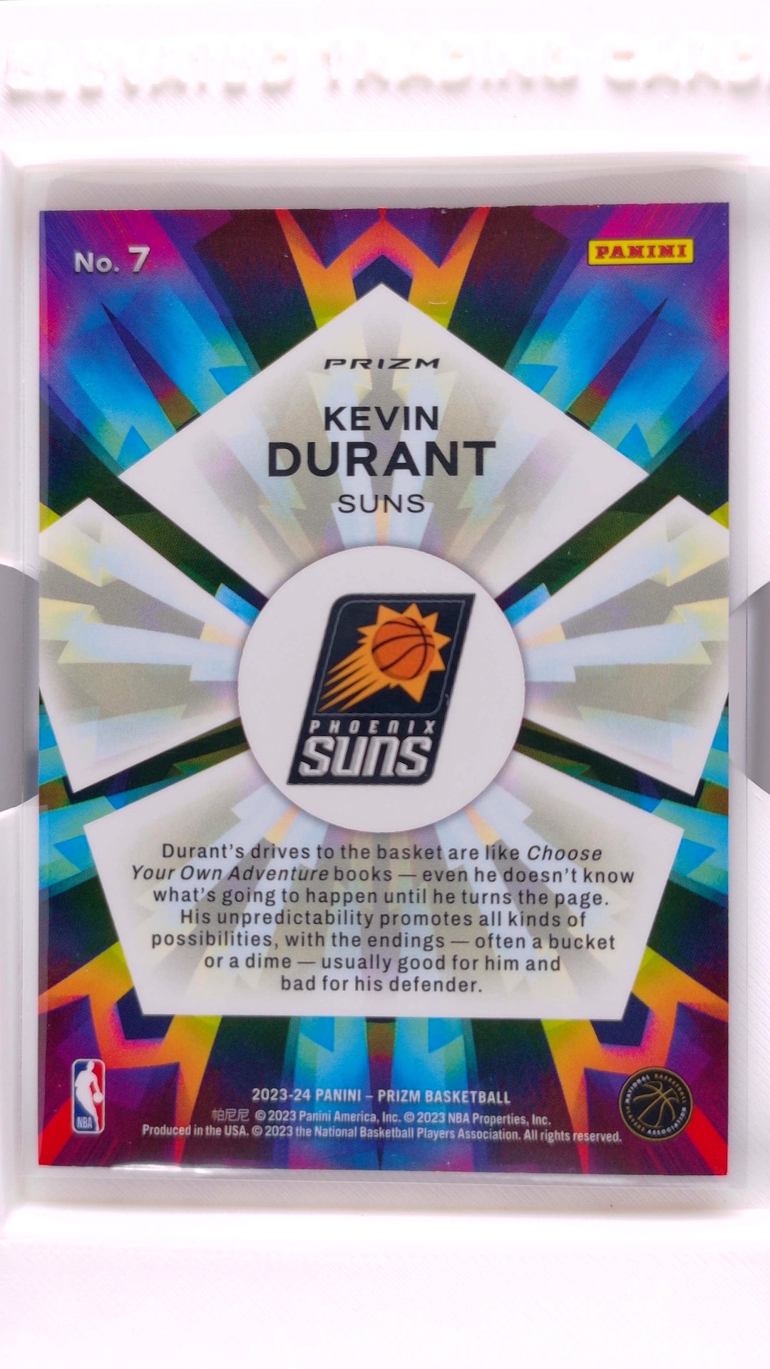 #7 Kevin Durant Kaleidoscopic Fast Break Prizm - back