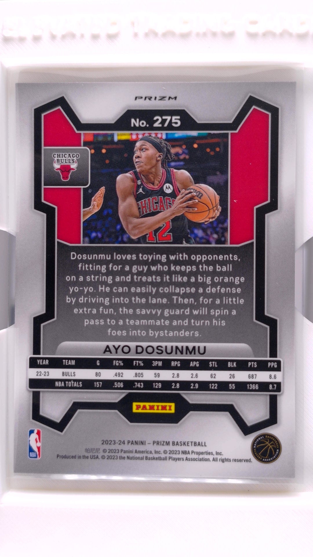 #275 Ayo Dosunmu Fast Break Prizm - back