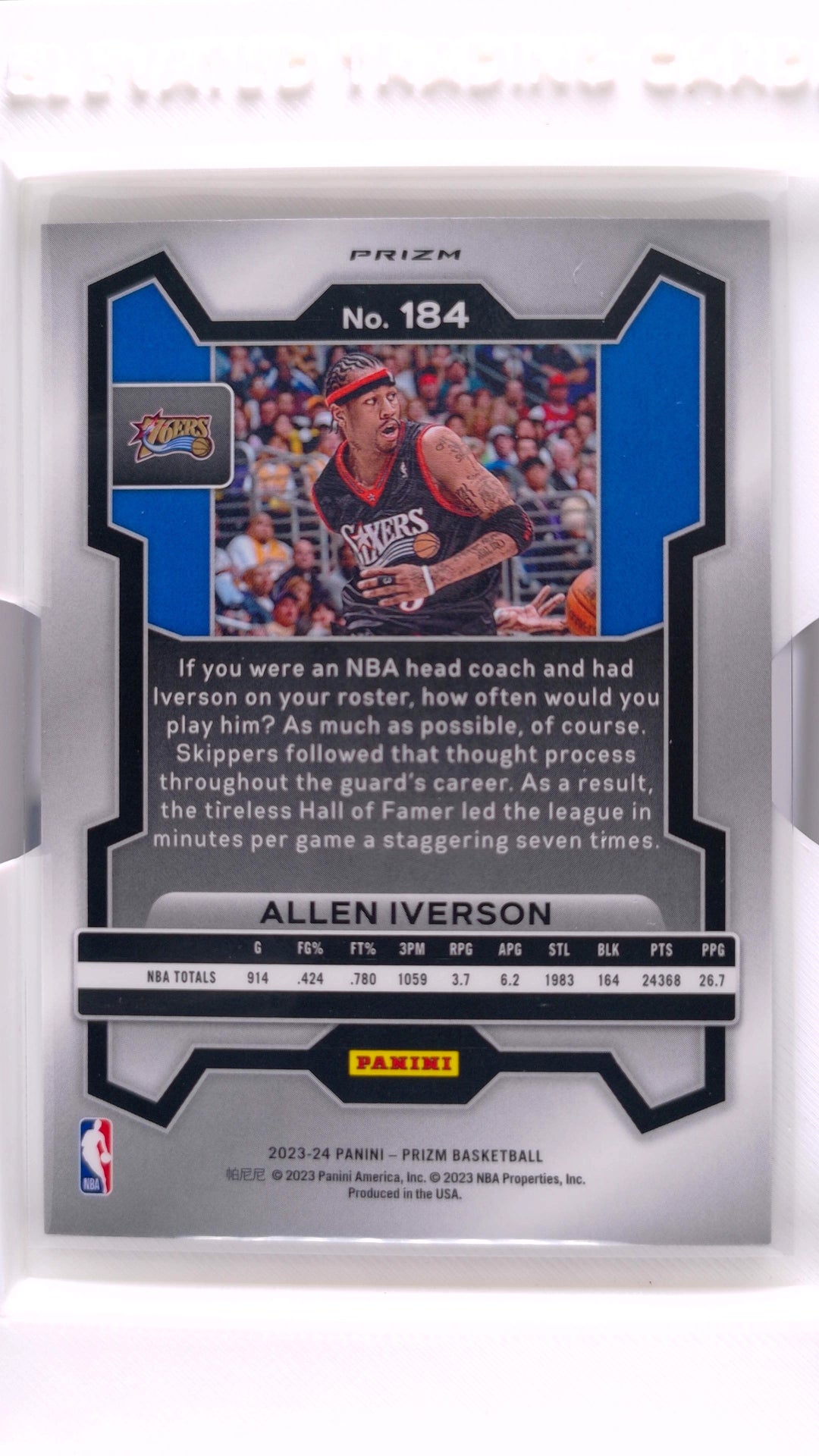 #184 Allen Iverson Fast Break Prizm - back
