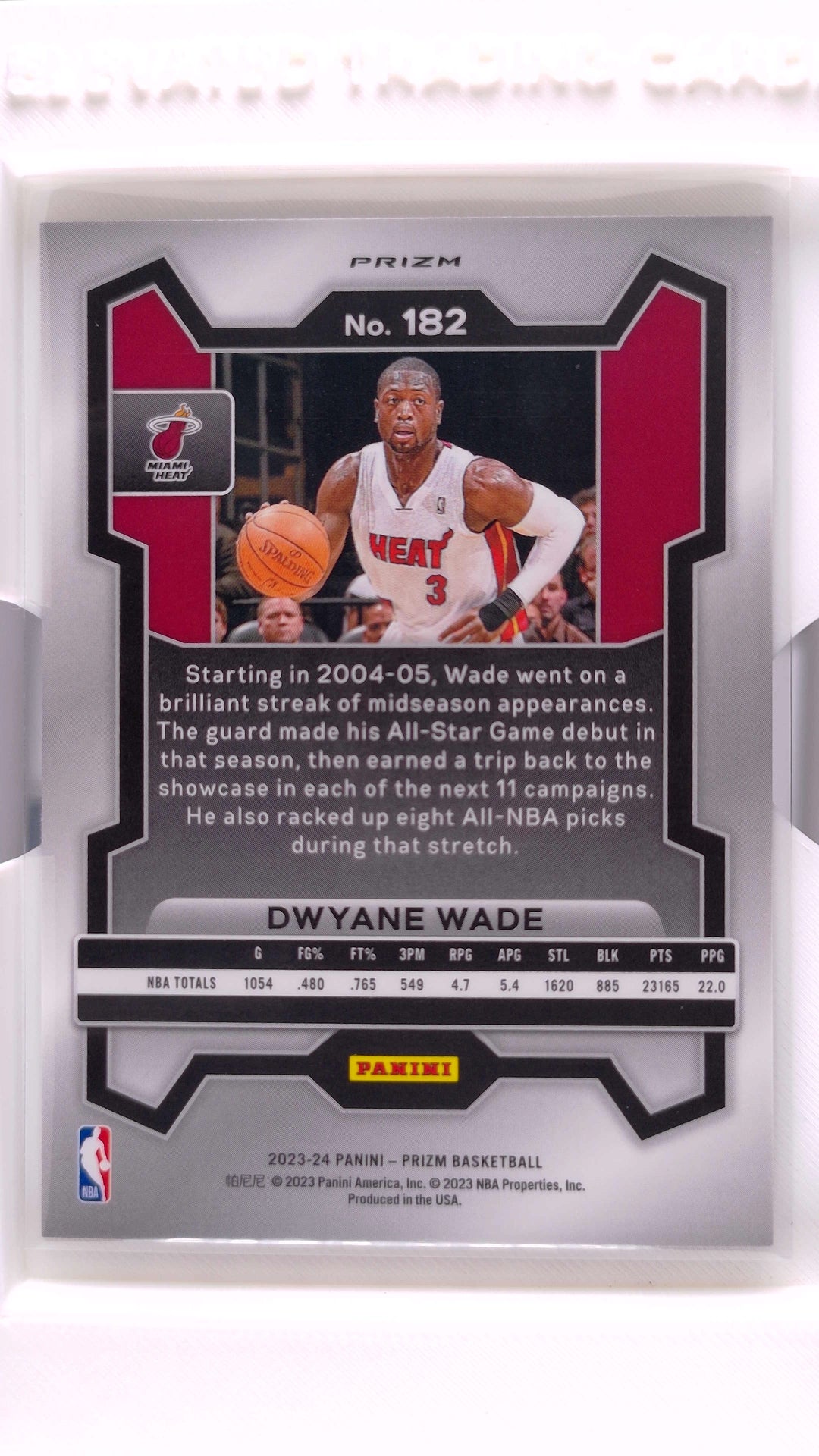 #182 Dwyane Wade Silver Prizm - back